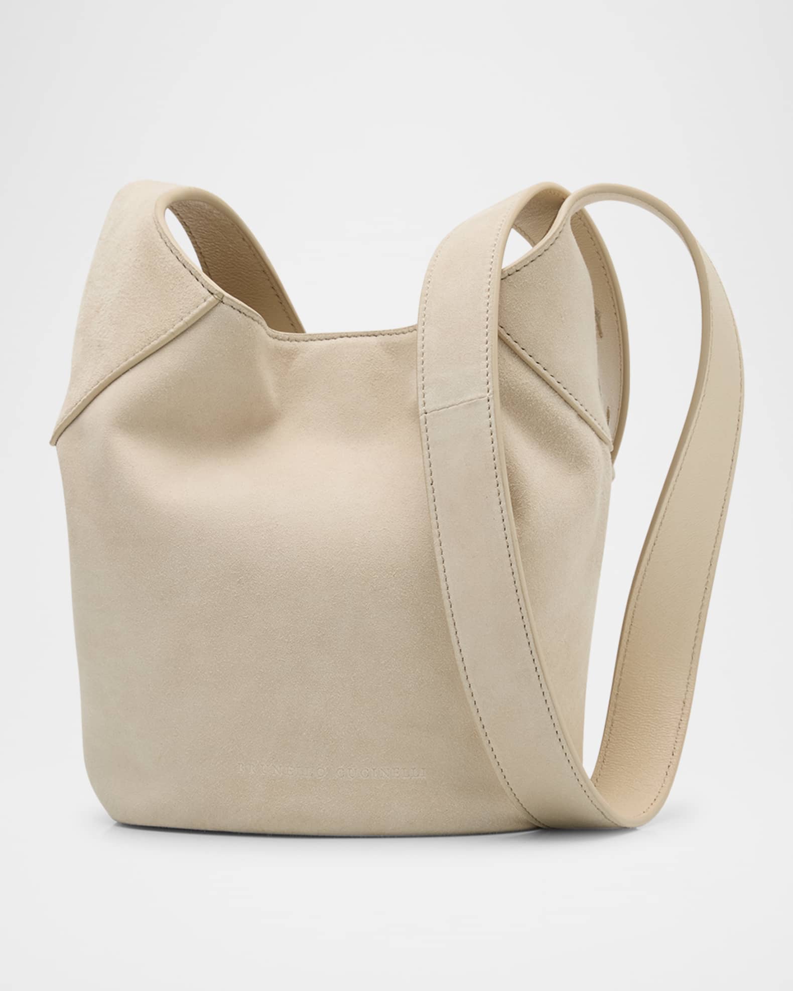 Structured Small Suede Bucket Bag 0