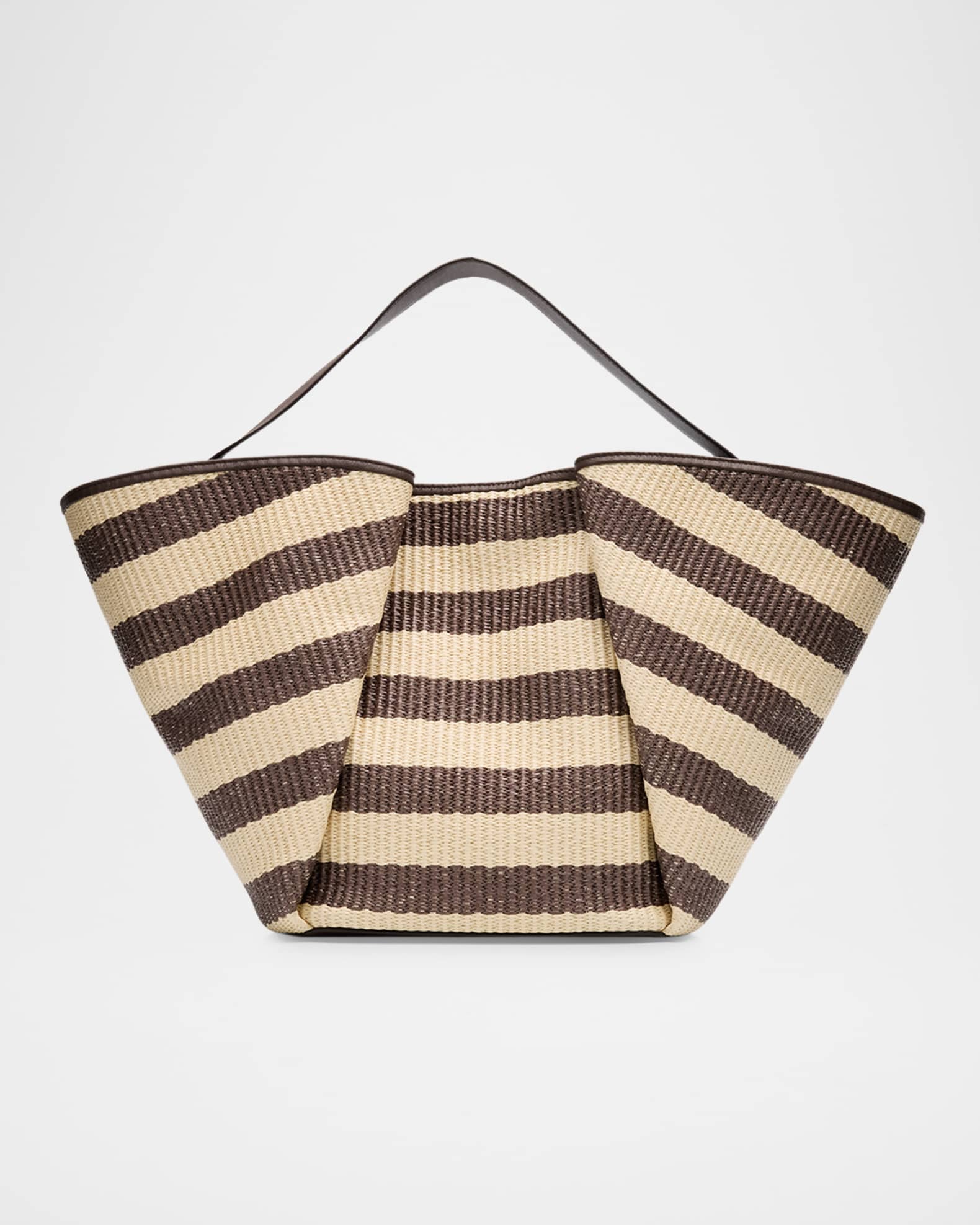 Marine Striped Raffia Tote Bag 0