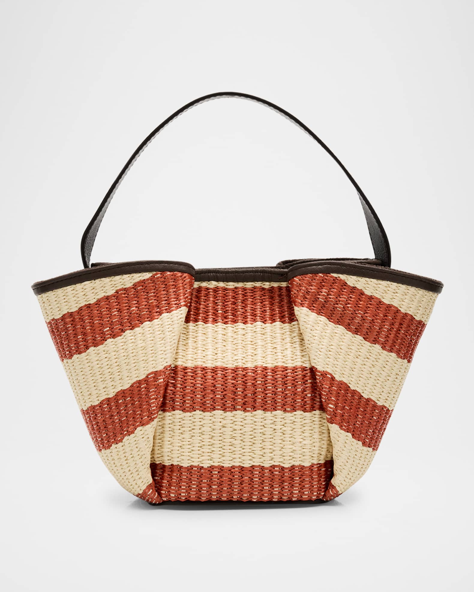 Marine Mini Striped Raffia Tote Bag 0