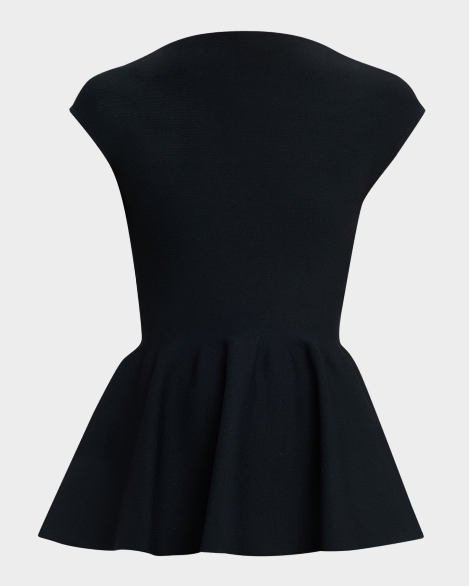 ALAIA Cap-Sleeve Peplum Top | Neiman Marcus