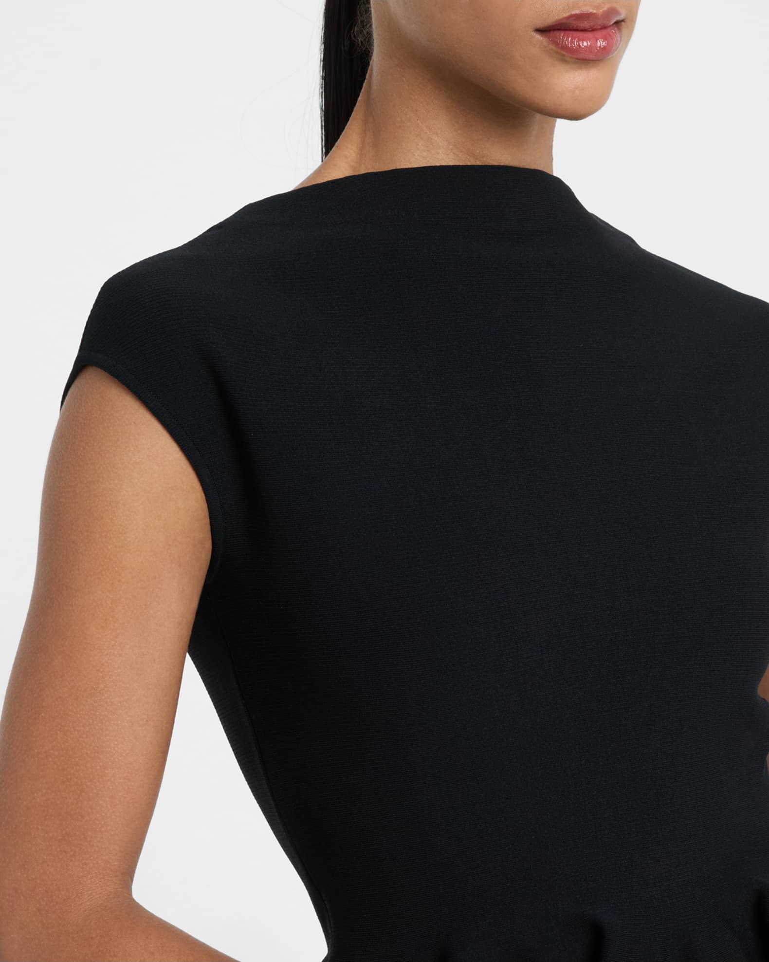 ALAIA Cap-Sleeve Peplum Top | Neiman Marcus