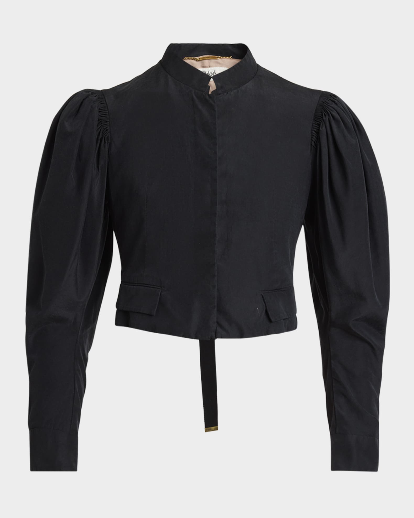 ジャケット・アウター Chloe Cropped Silk Jacket Chloe Puff-Sleeve Cropped Silk Jacket | Neiman Marcus