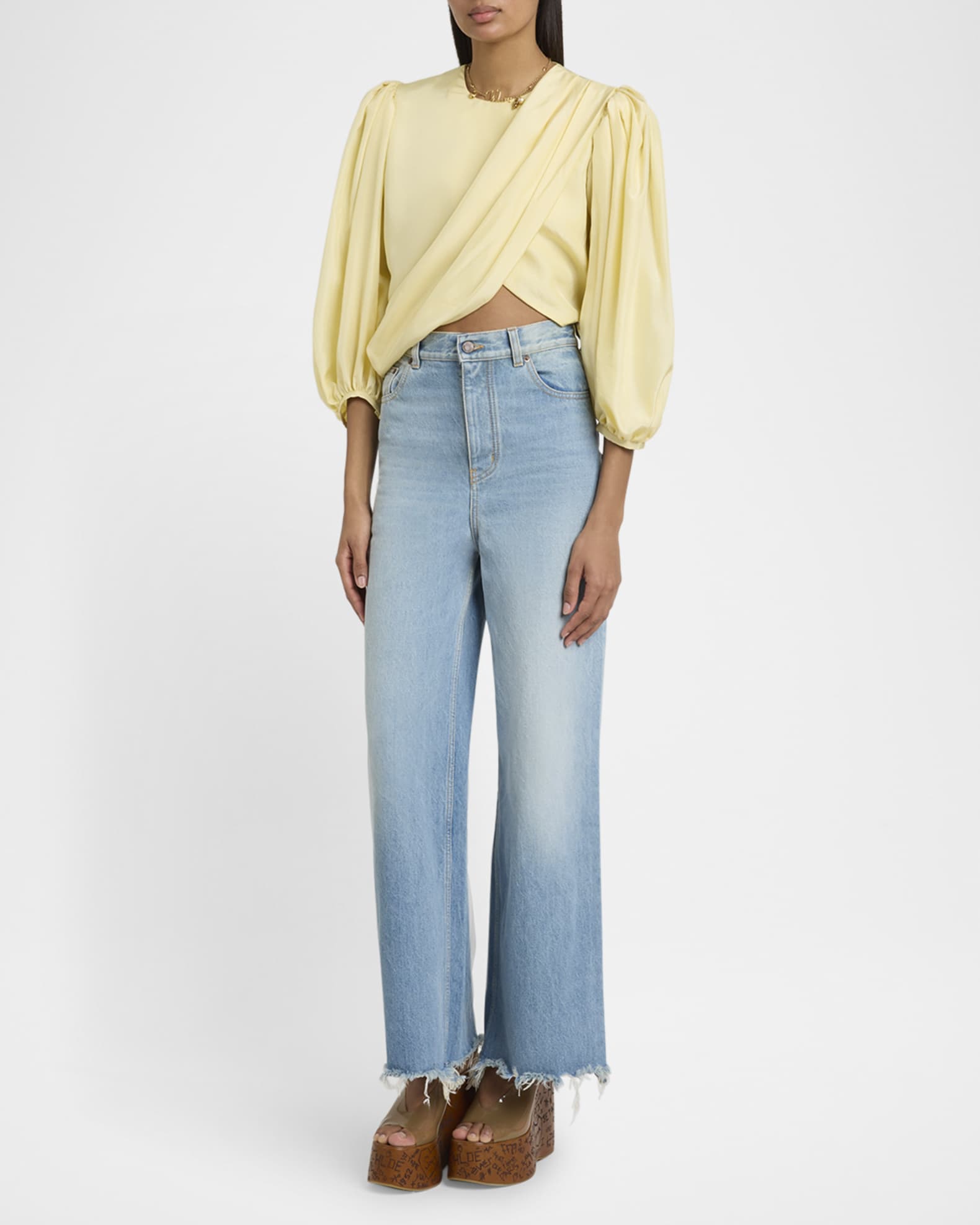 APRILPOOLDAY★日本未上陸★ CHLOE CROP TOP クロップトップ Chloe Draped Cropped Top | Neiman Marcus
