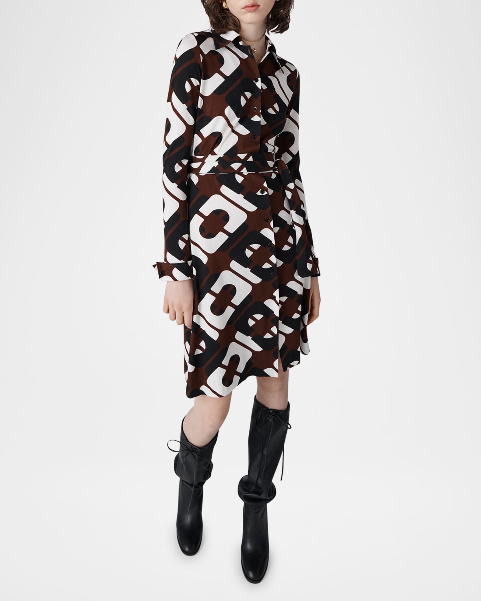 素敵な Furstenberg von Diane Diane Geometric-Print Belted ワンピース