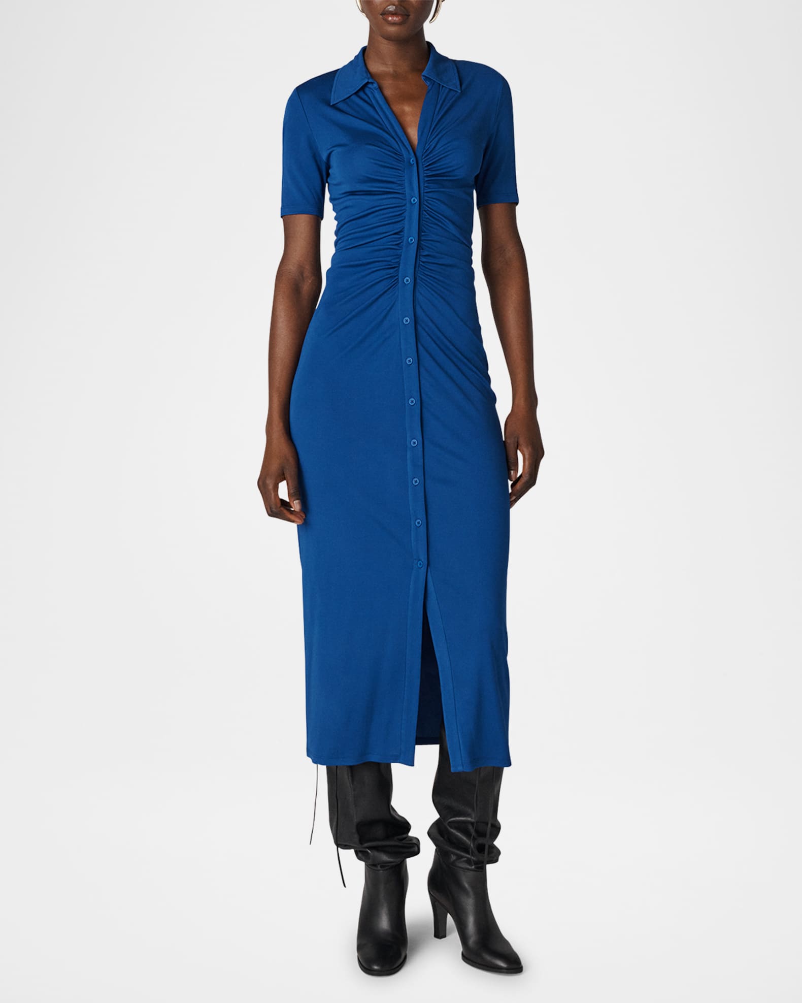 Zoey Ruched Midi Shirtdress 1