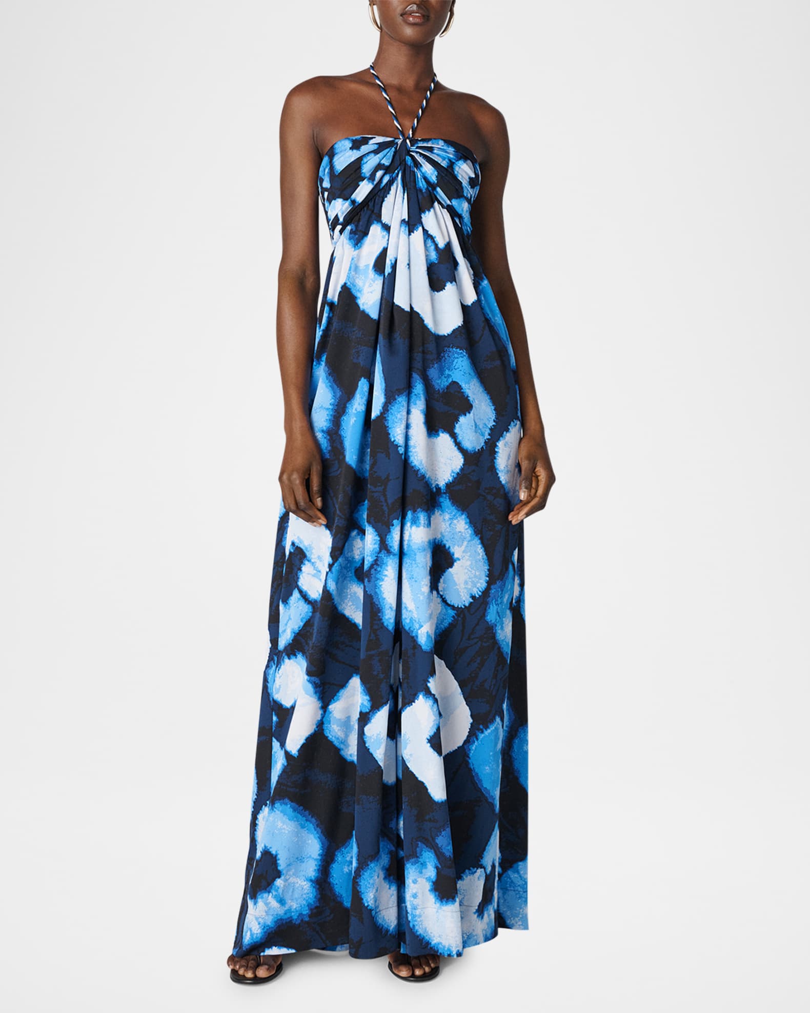 Aphrodite Wide-Leg Silk Halter Jumpsuit 1