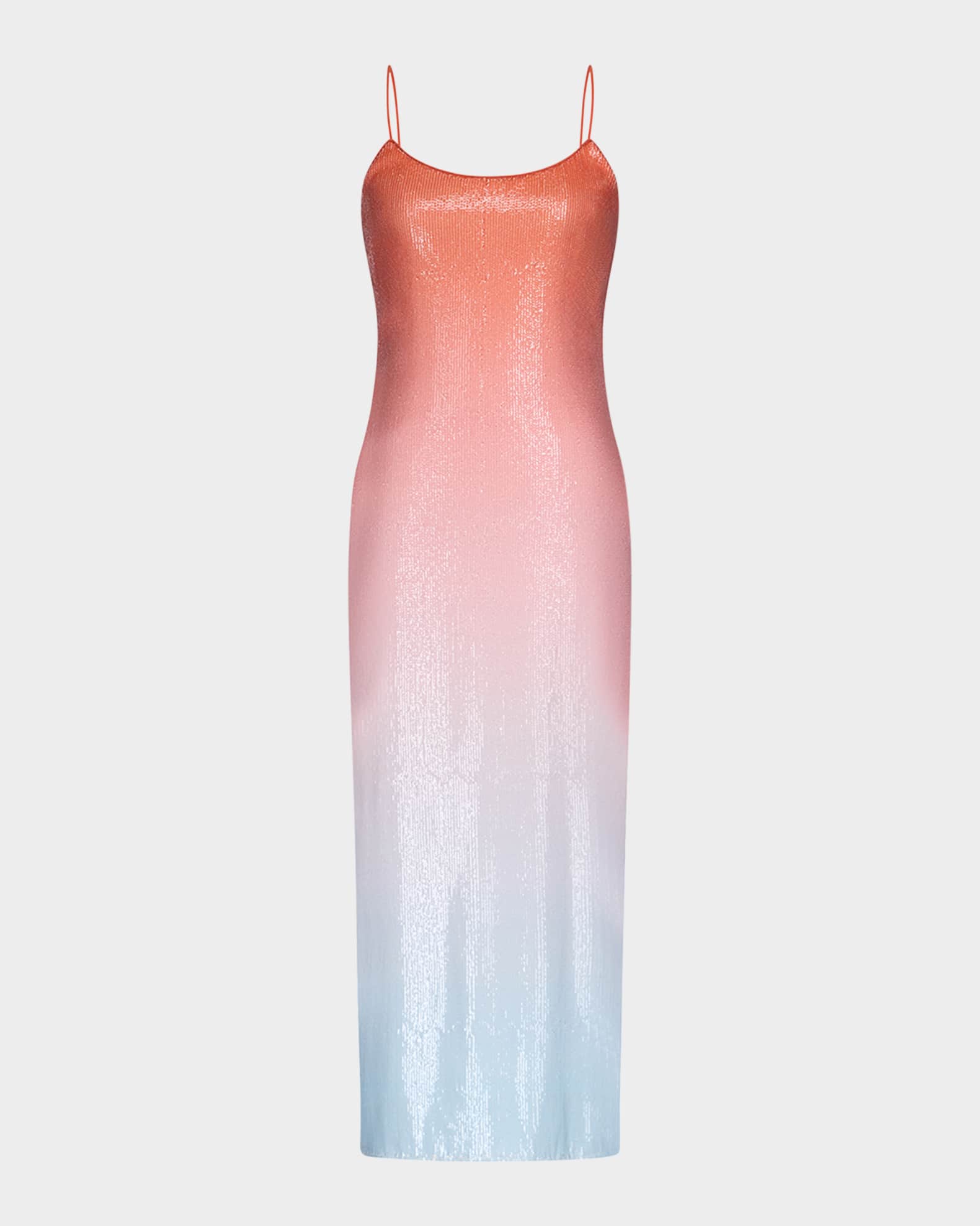 Scoop-Neck Ombre Sequin Midi Dress 0