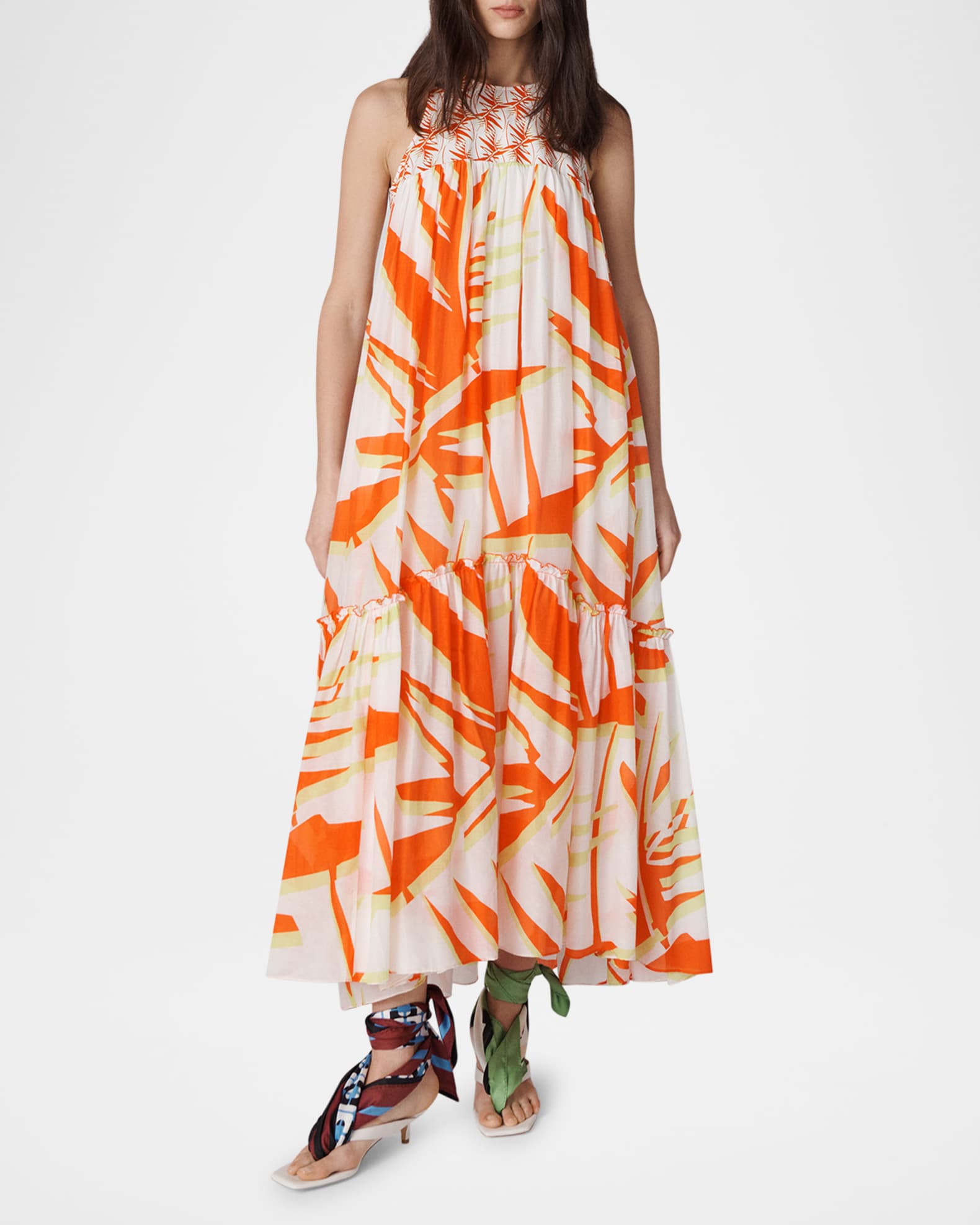 Melisse Abstract-Print Trapeze Maxi Dress 1