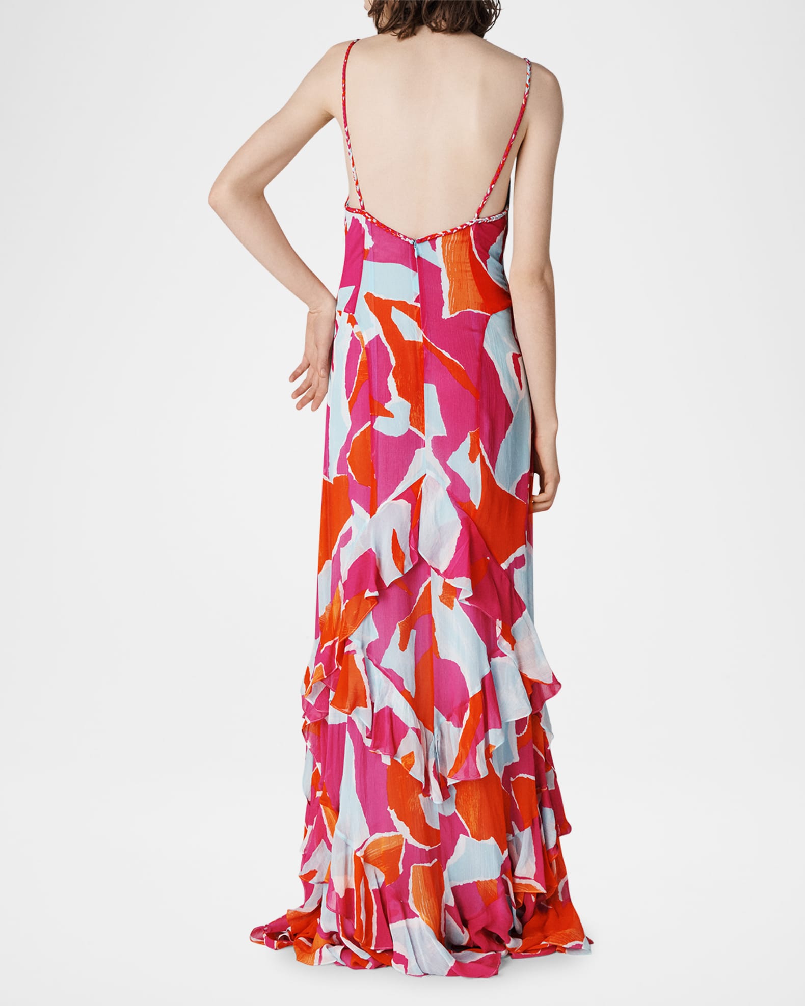 Diane von Furstenberg Stella Abstract-Print Ruffle Maxi