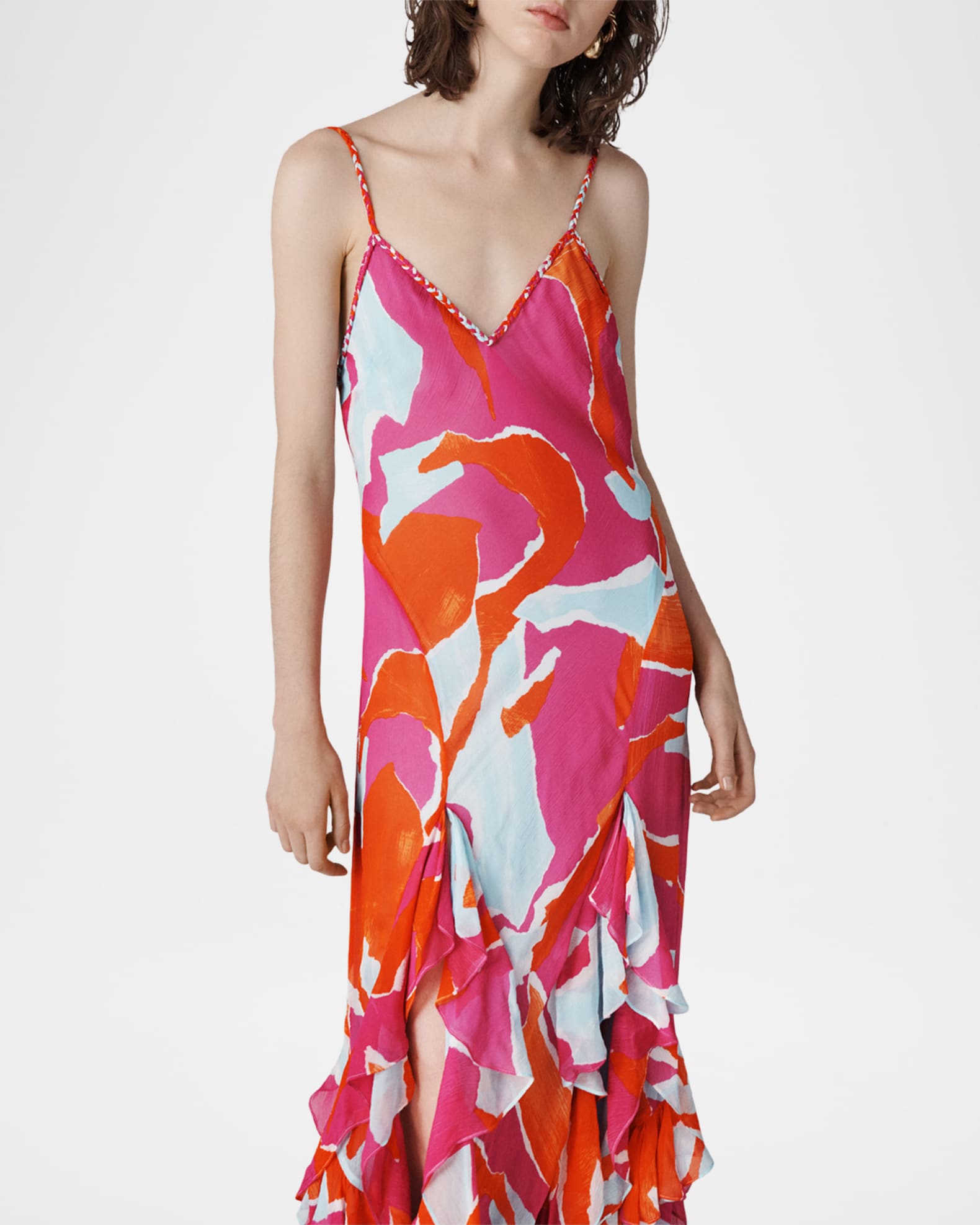 Diane von Furstenberg Stella Abstract-Print Ruffle Maxi