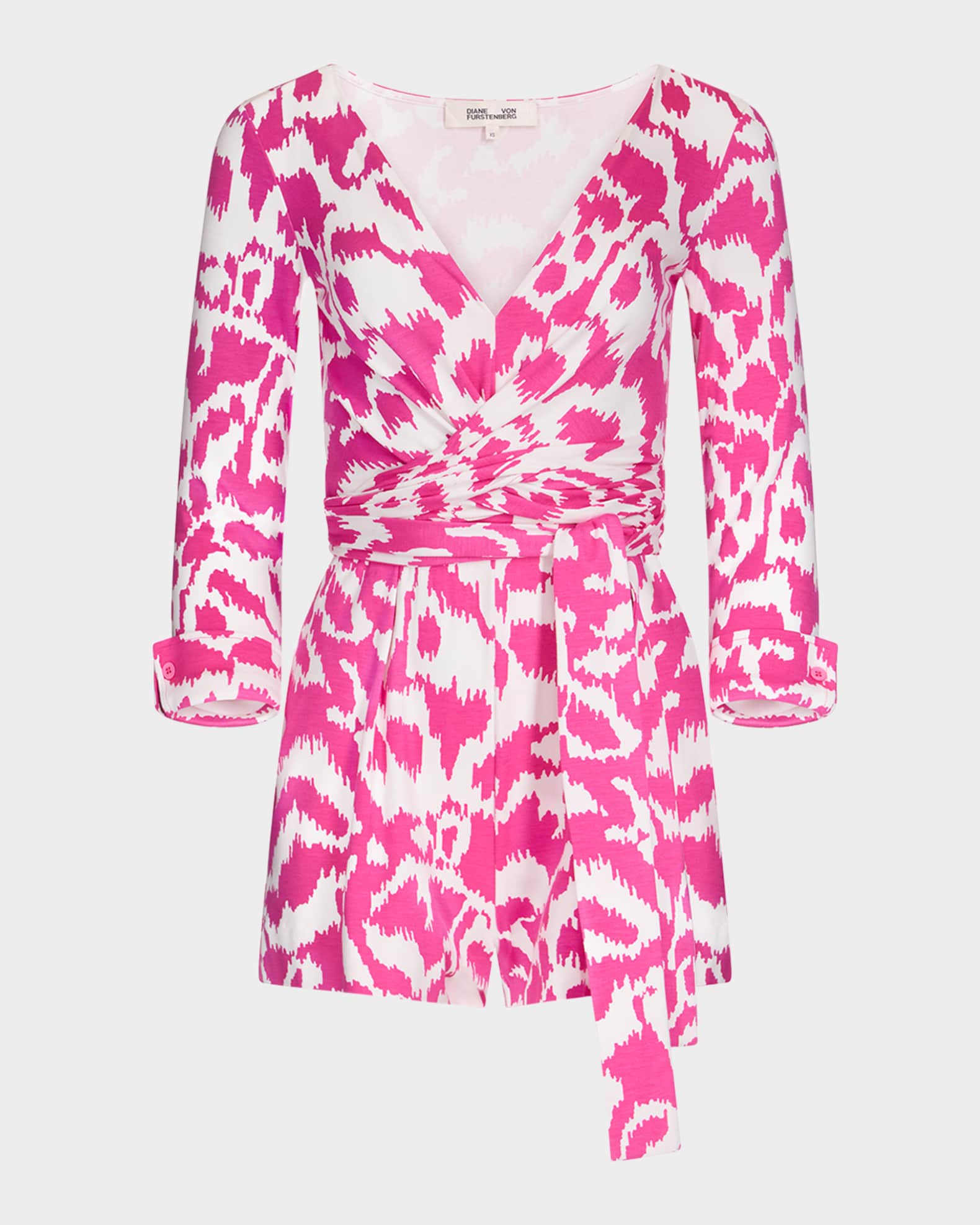 Celeste Abstract-Print Wrap Romper 0