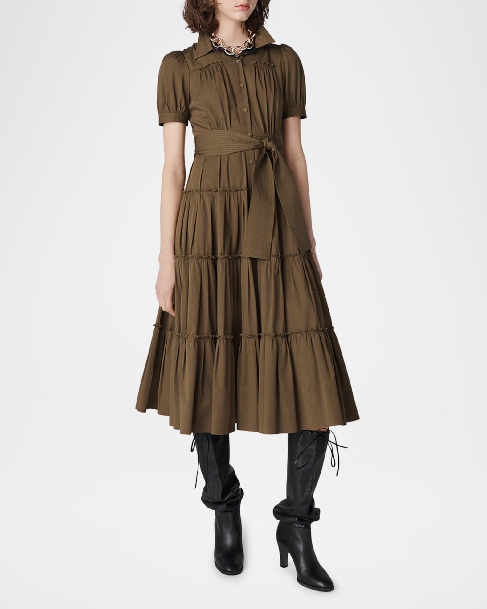Queena Tiered Ruffle Midi Dress 1