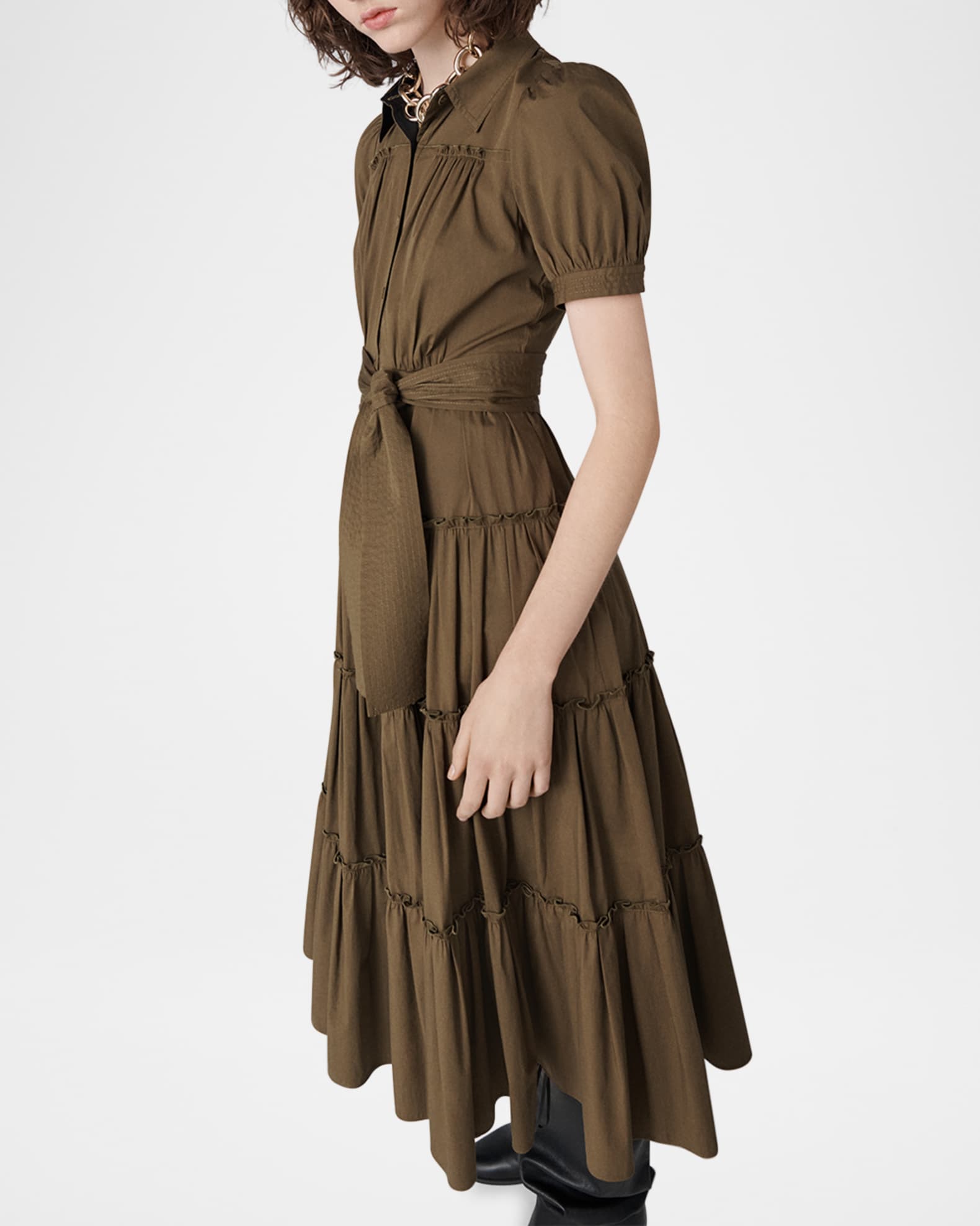 Diane von Furstenberg Queena Tiered Ruffle Midi Dress