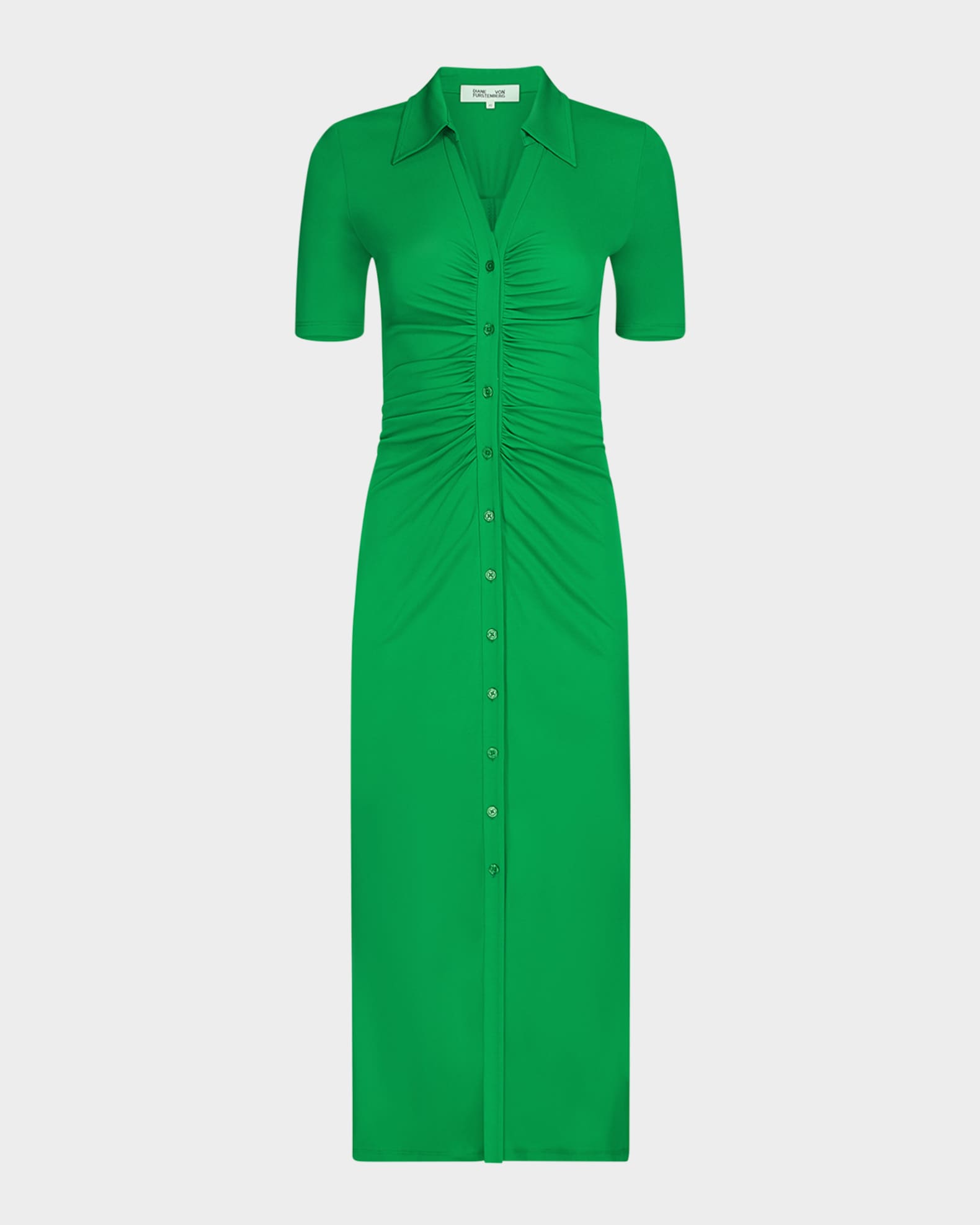 Zoey Ruched Bodycon Jersey Midi Shirtdress 0