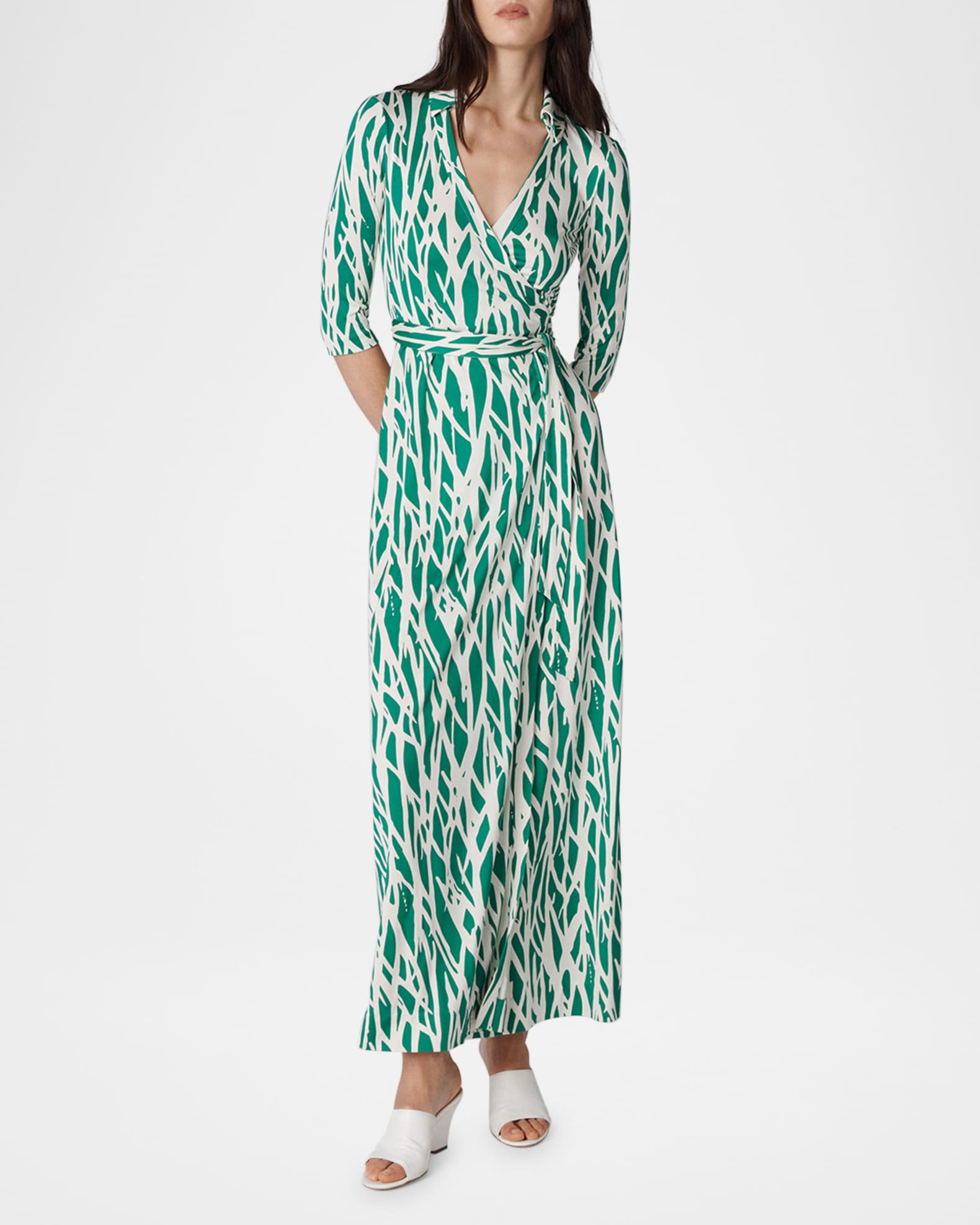 Abigail Abstract-Print Jersey Maxi Wrap Dress 1
