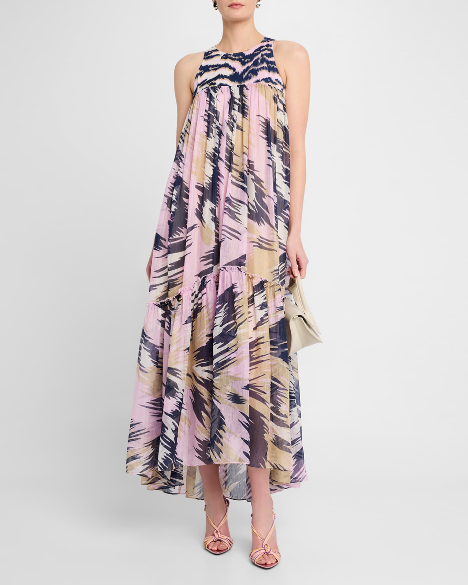 Melisse Abstract-Print Trapeze Maxi Dress 1
