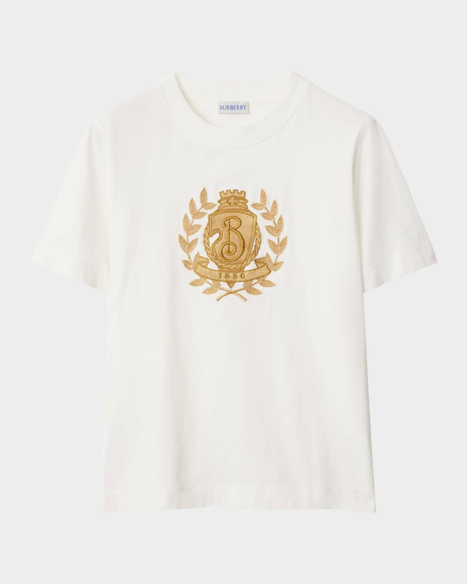 Burberry Crest Embroidered Short-Sleeve T-Shirt | Neiman Marcus