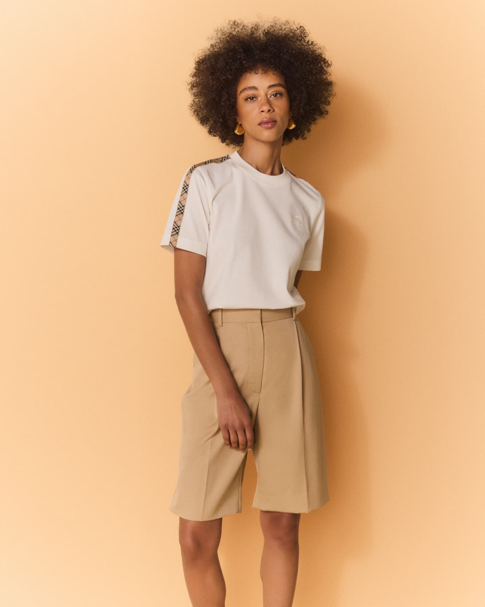 BURBERRY｜SHORT-SLEEVED ROUND NECK T-SHIRTS (striped cot BURBERRY｜SHORT-SLEEVED ROUND NECK T-SHIRTS (striped cot