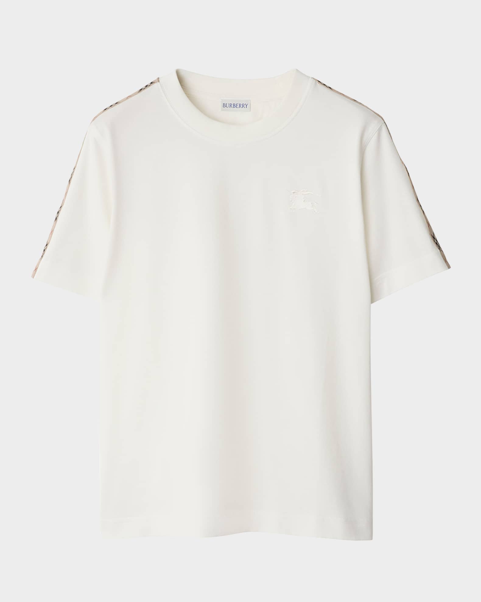 人気ブランド新作豊富 Burberry T-Shirt Short-Sleeve EKD Shoulder-Stripe Check トップス