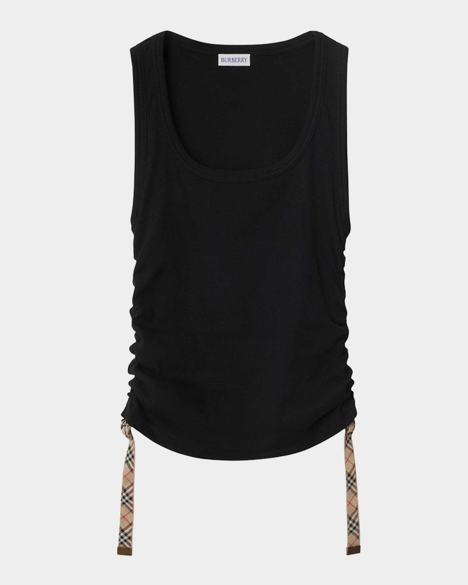 Ruched Sides Rib Tank Top 0