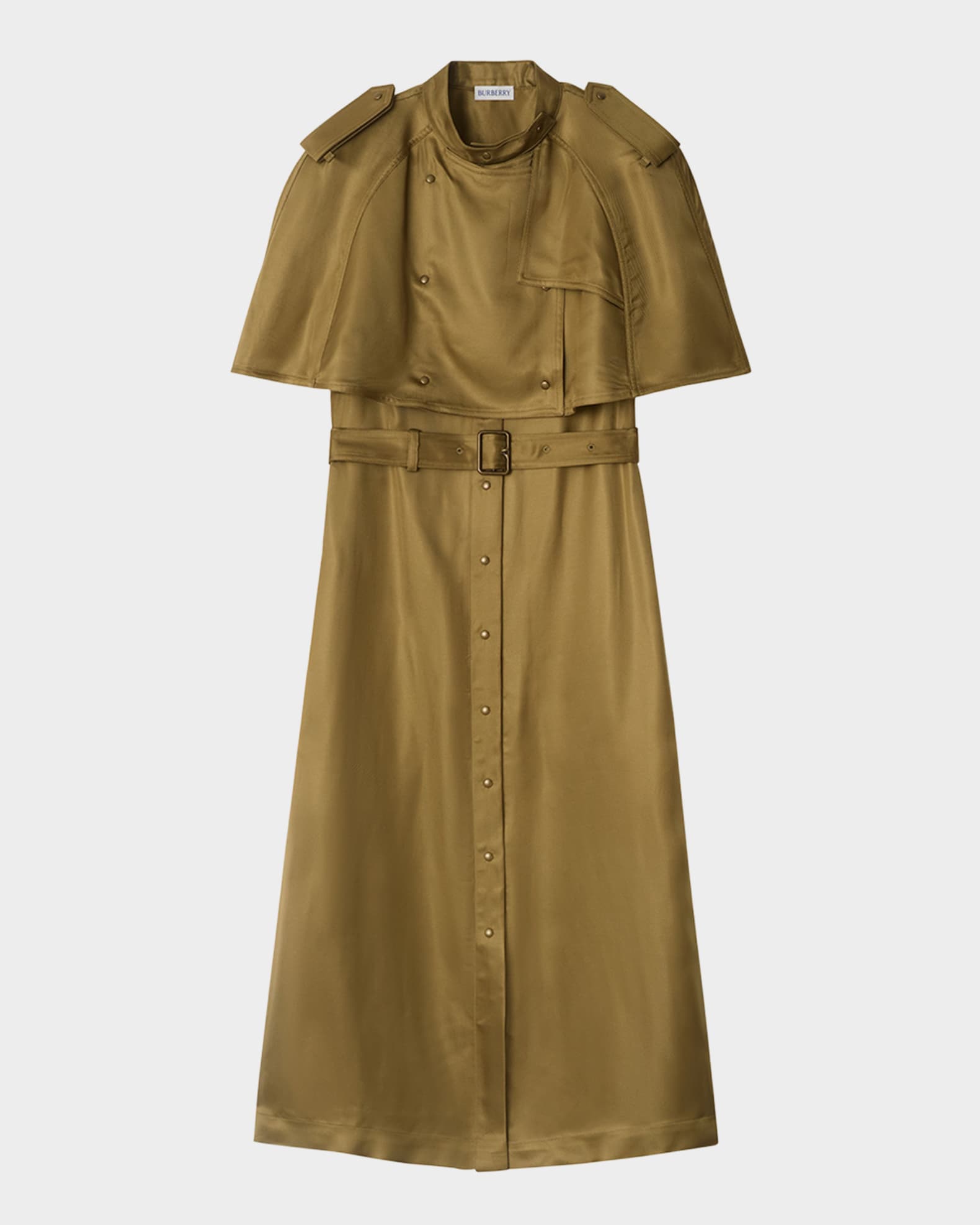 Belted Cape Viscose Trench Dress 0