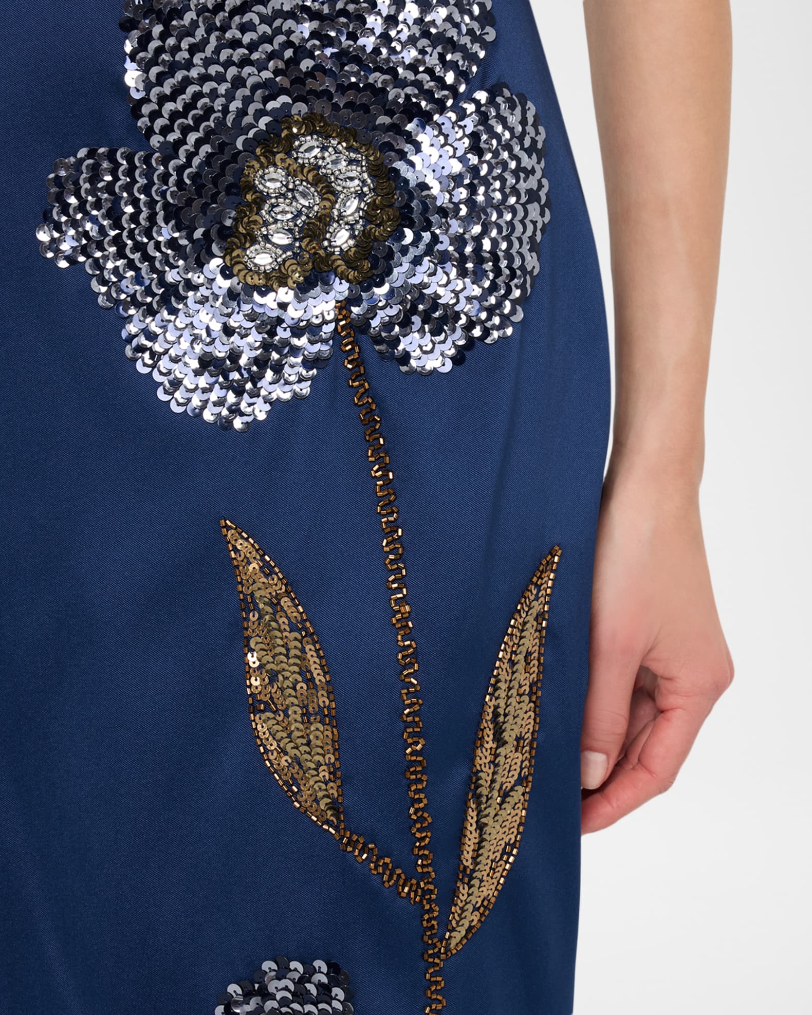 Aidan Mattox Floral Print Jacquard Midi Dress | Bloomingdale's