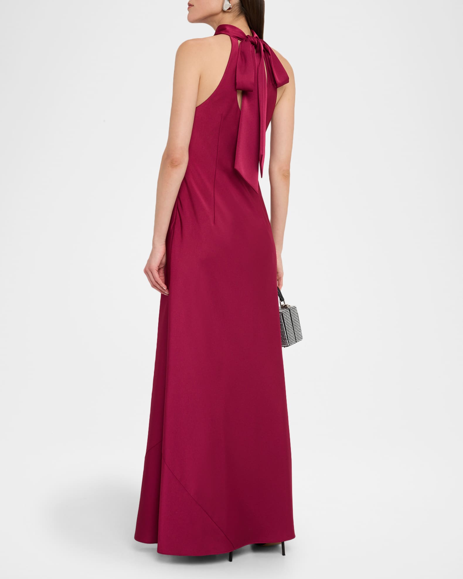 Aidan Mattox Cowl-Neck Crepe Back Satin Gown | Neiman Marcus