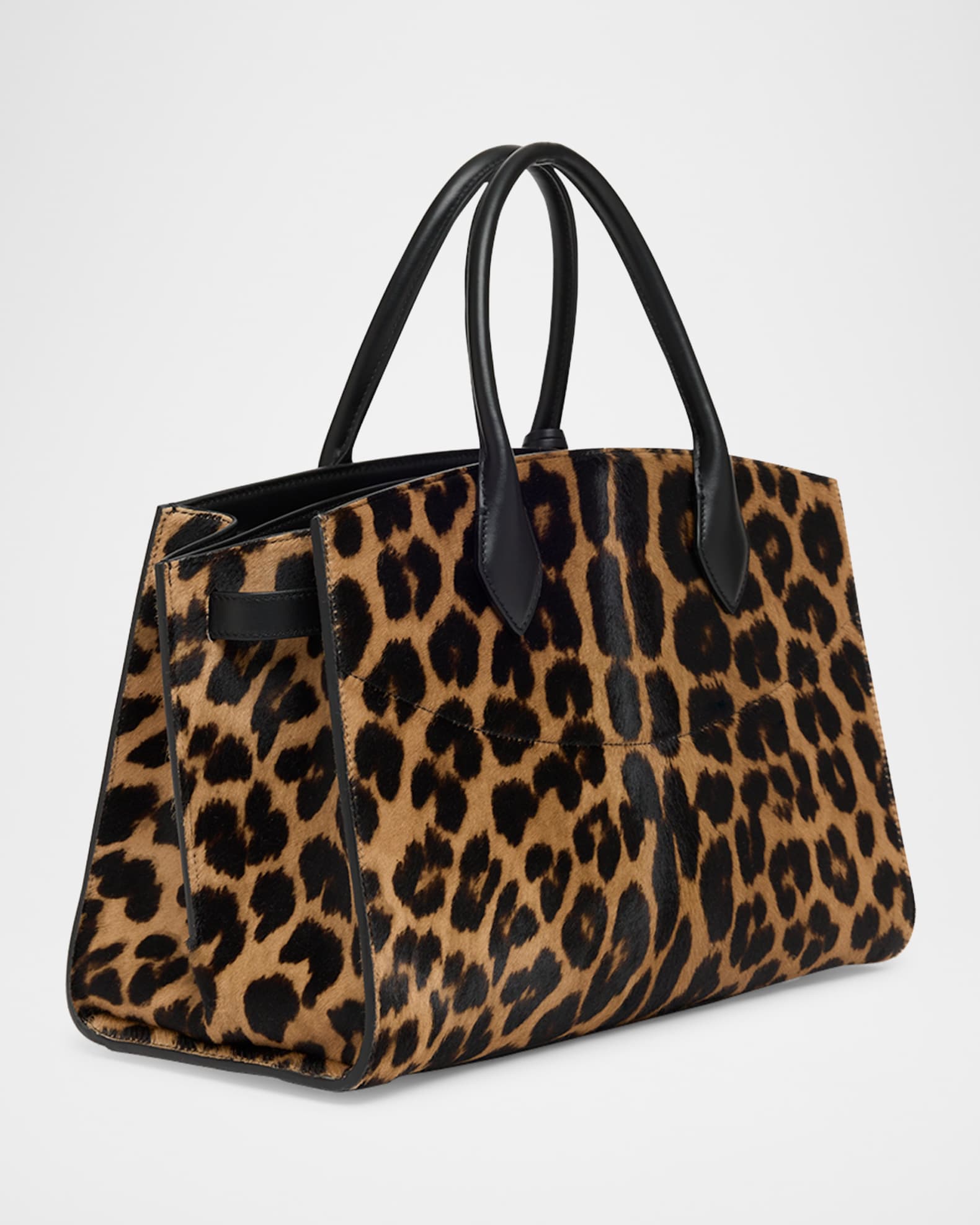 24AW new/FERRAGAMO ヒョウ柄カーフヘアトート Bag Leopard Ferragamo The New Studio Leopard Calf Hair Top-Handle Bag