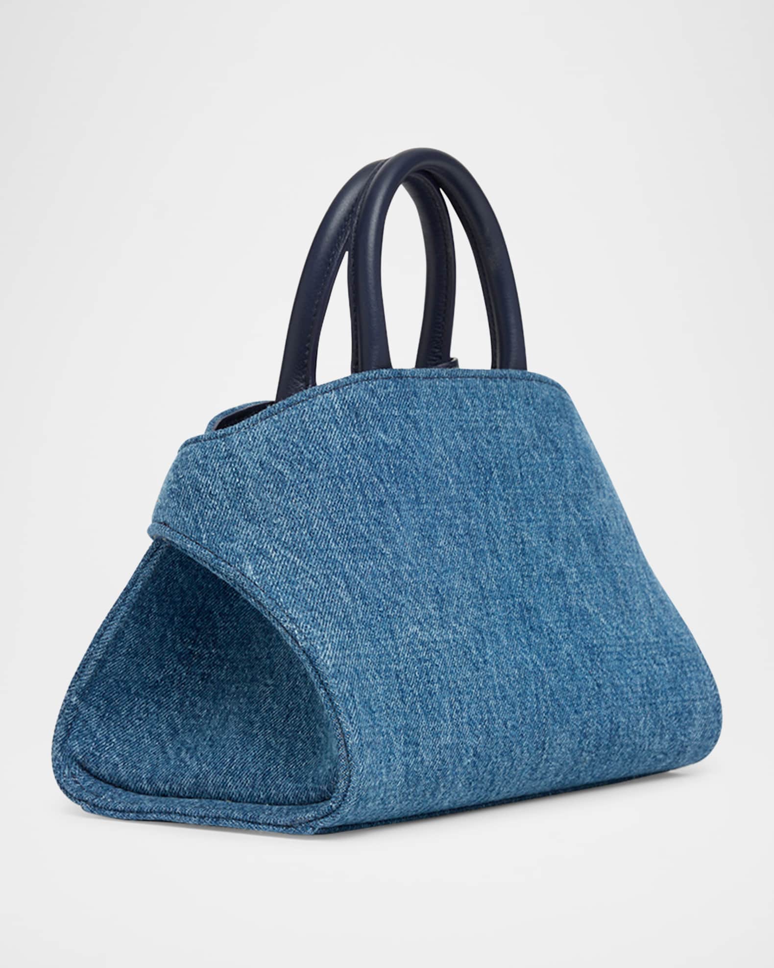 ハンドバッグ FERRAGAMO DENIM LEATHER HUG MINI TOP HANDLE BAG Ferragamo Denim Leather Hug Mini Top Handle Bag | italist