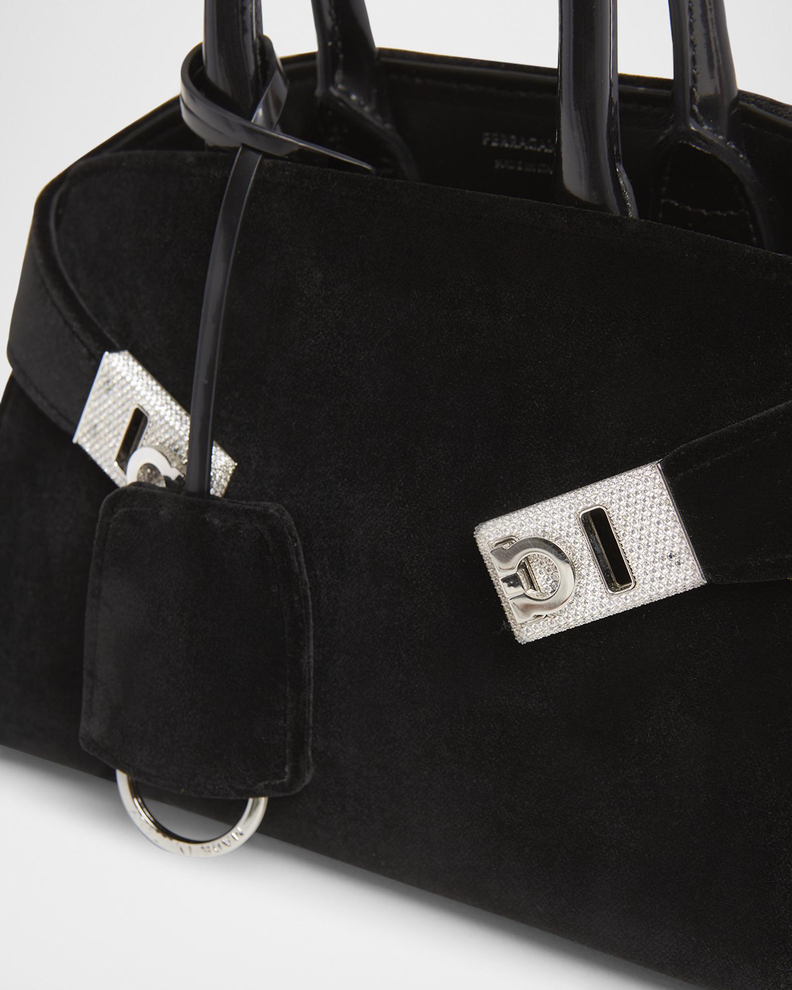 Ferragamo Hug Strass Velvet Top-Handle Bag | Neiman Marcus
