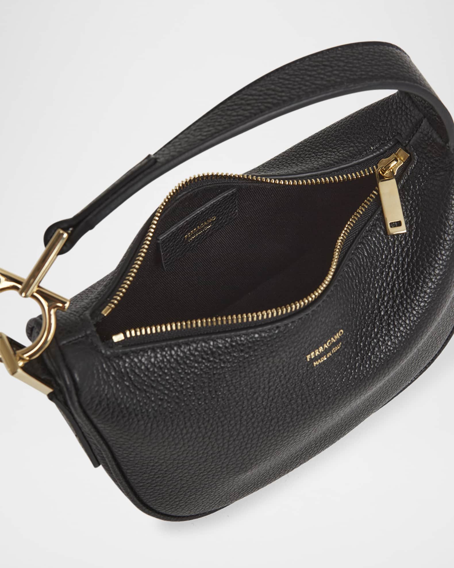 Ferragamo Smile Grainy Leather Top-Handle Bag | Neiman Marcus