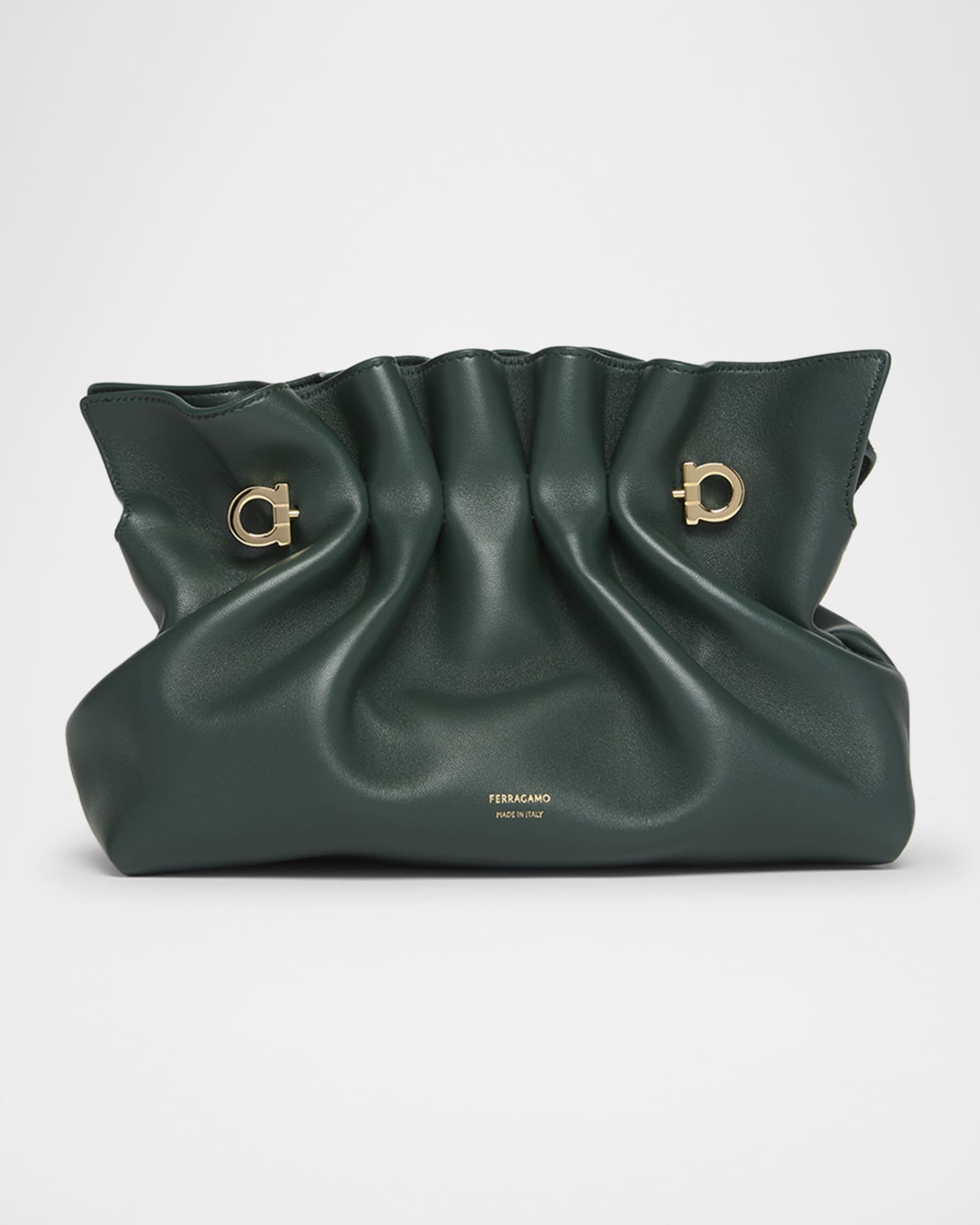 Dumpling Ruched Leather Shoulder Bag 0