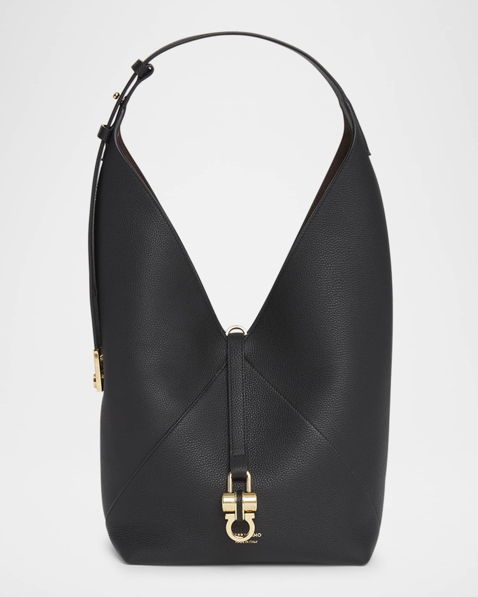 Ferragamo Origami Leather Hobo Bag | Neiman Marcus