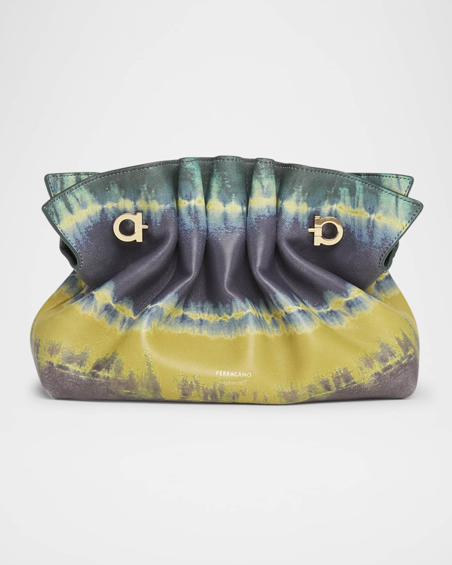 Piercing Tie-Dye Printed Leather Shoulder Bag 0