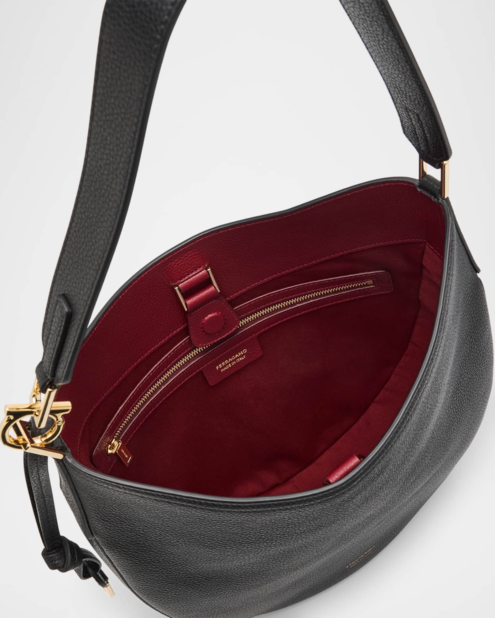 バッグ・カバンその他 SALVATORE FERRAGAMO SMILE SMALL HOBO BAG IN GRAINY LEATHER FERRAGAMO Hobo Smile Shoulder Bag | Shopbop