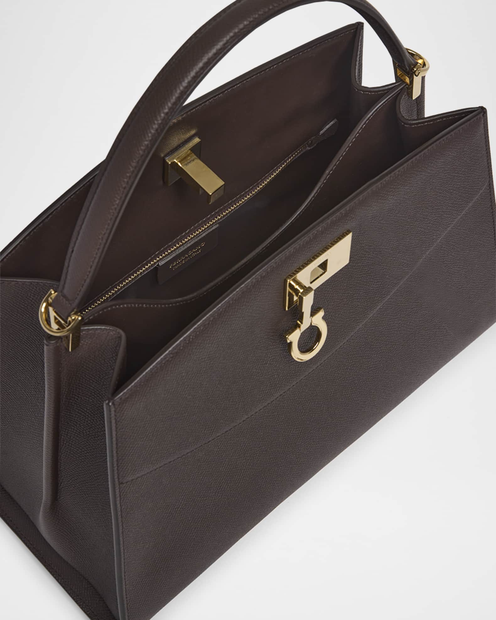 Ferragamo The New Studio Box Leather Top-Handle Bag | Neiman