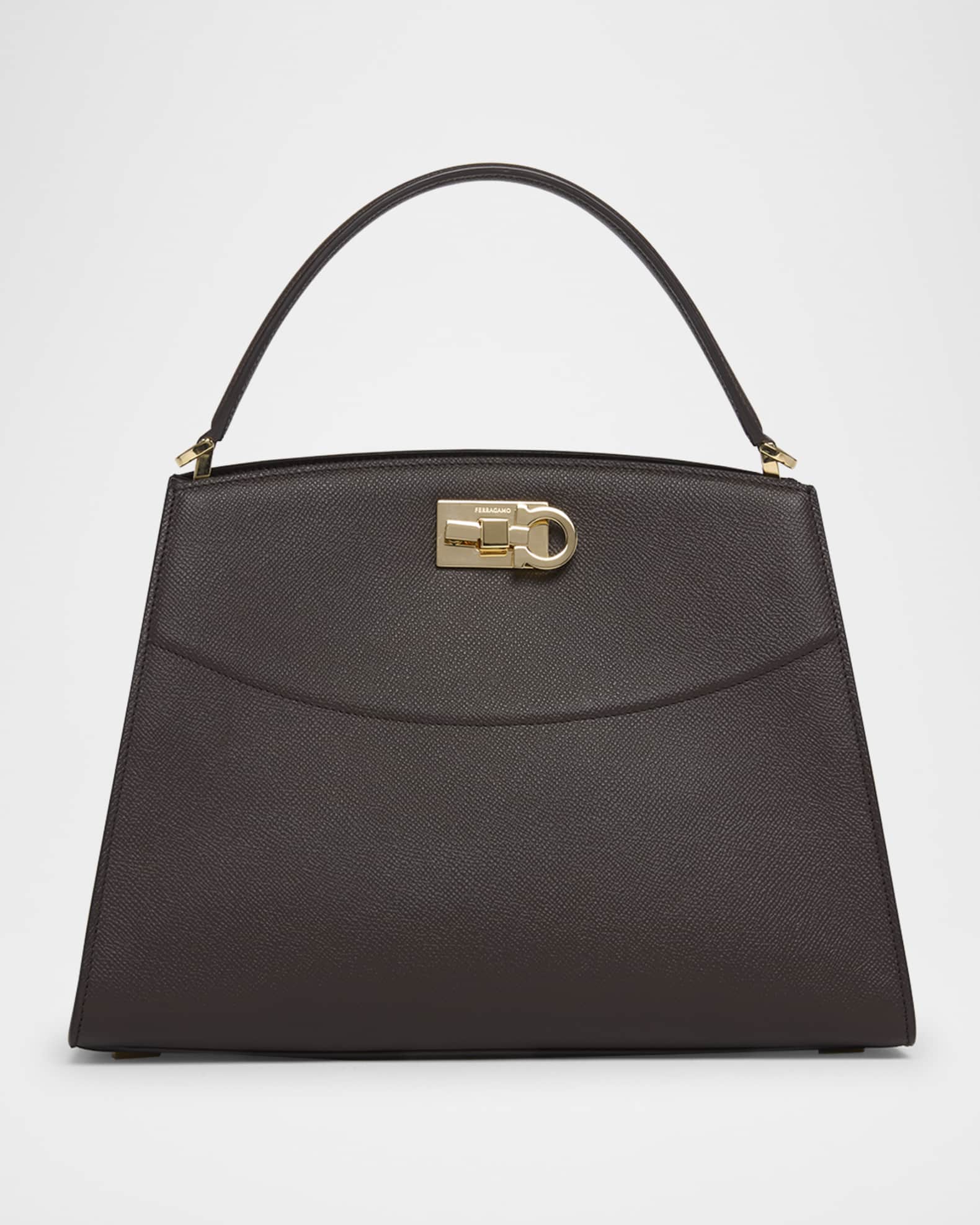 【送料&関税込】Ferragamo Textured Leather The Studio Handba Ferragamo The New Studio Box Leather Top-Handle Bag | Neiman