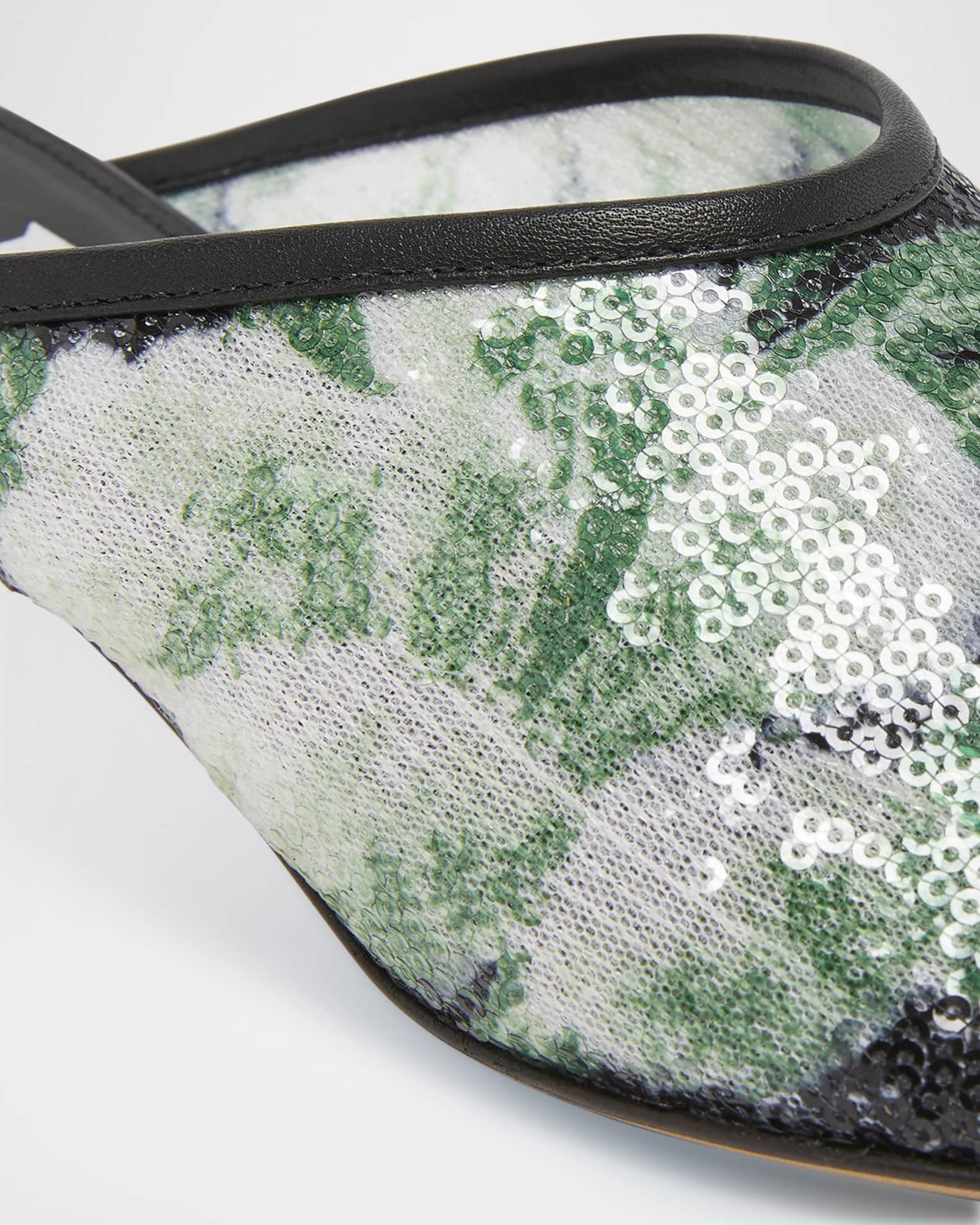 Loewe Toy Floral Sequin Mules | Neiman Marcus