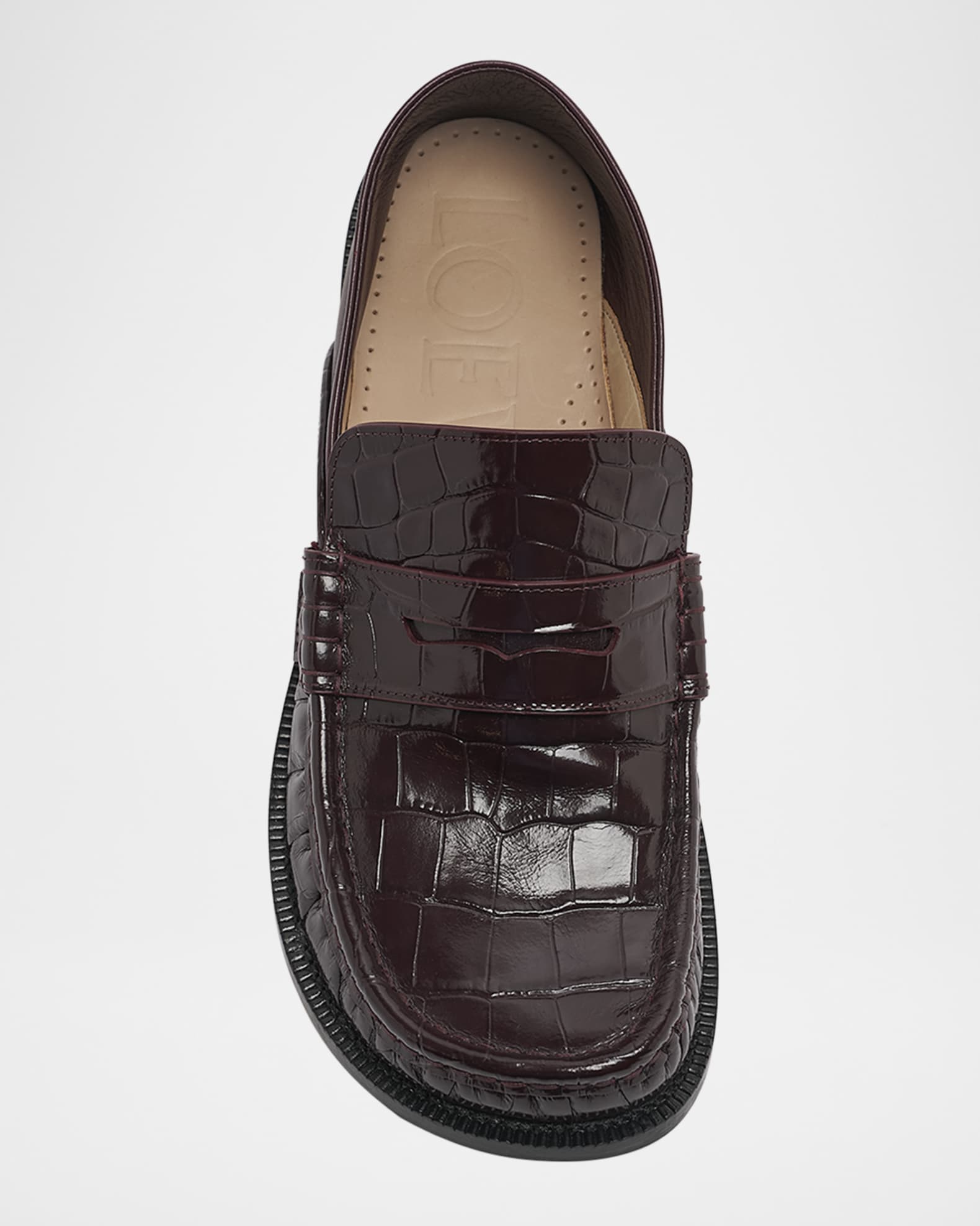 Loewe Campo Croco Fold Penny Loafers | Neiman Marcus
