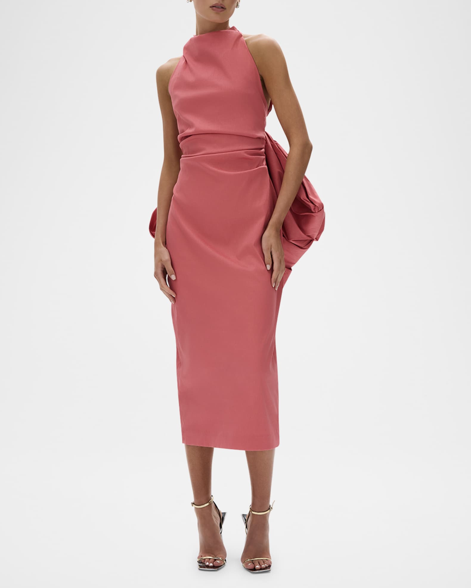 Lottie Bow Halter Midi Dress 1