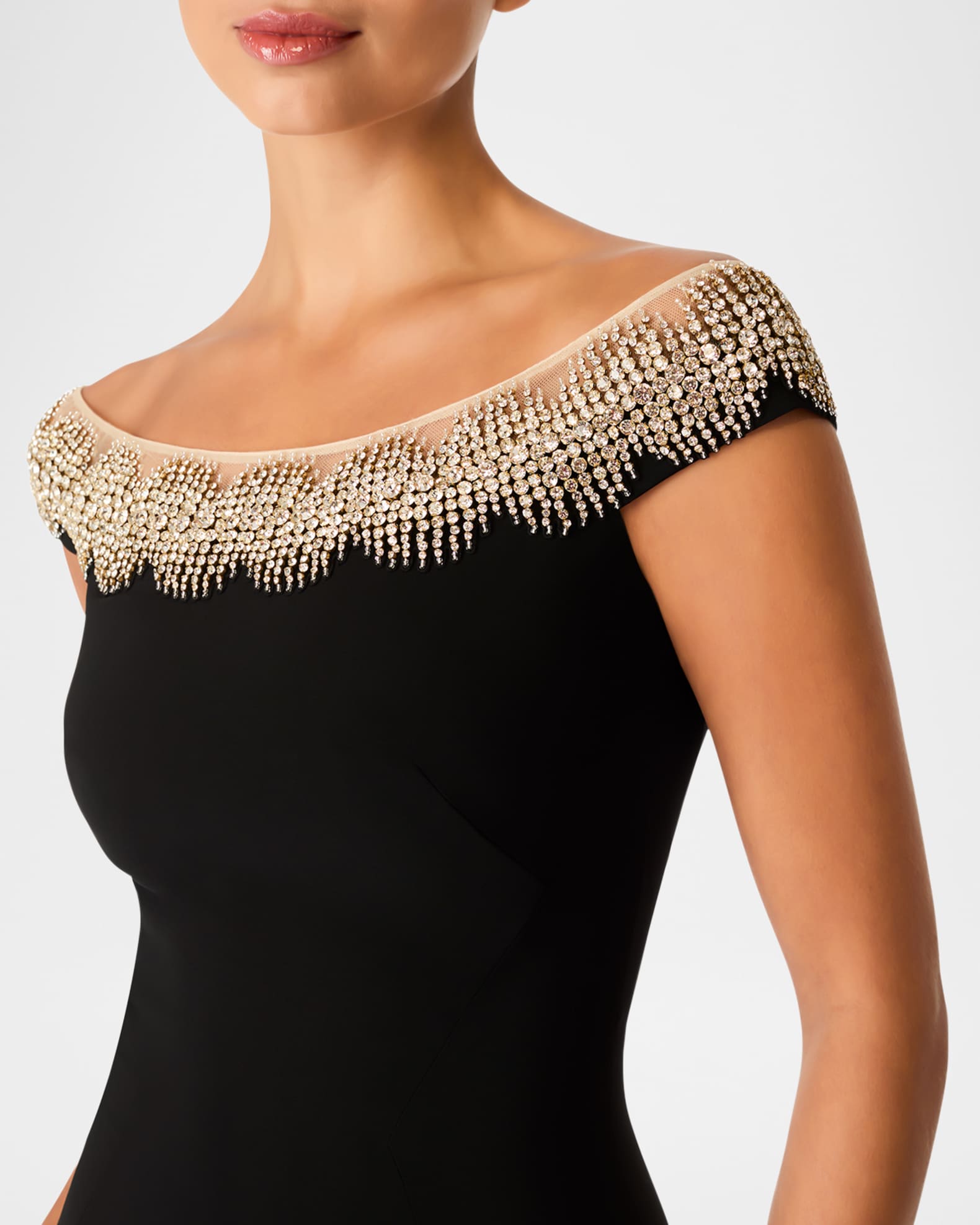 Jenny Packham Azalea Crystal Off-The-Shoulder Gown | Neiman