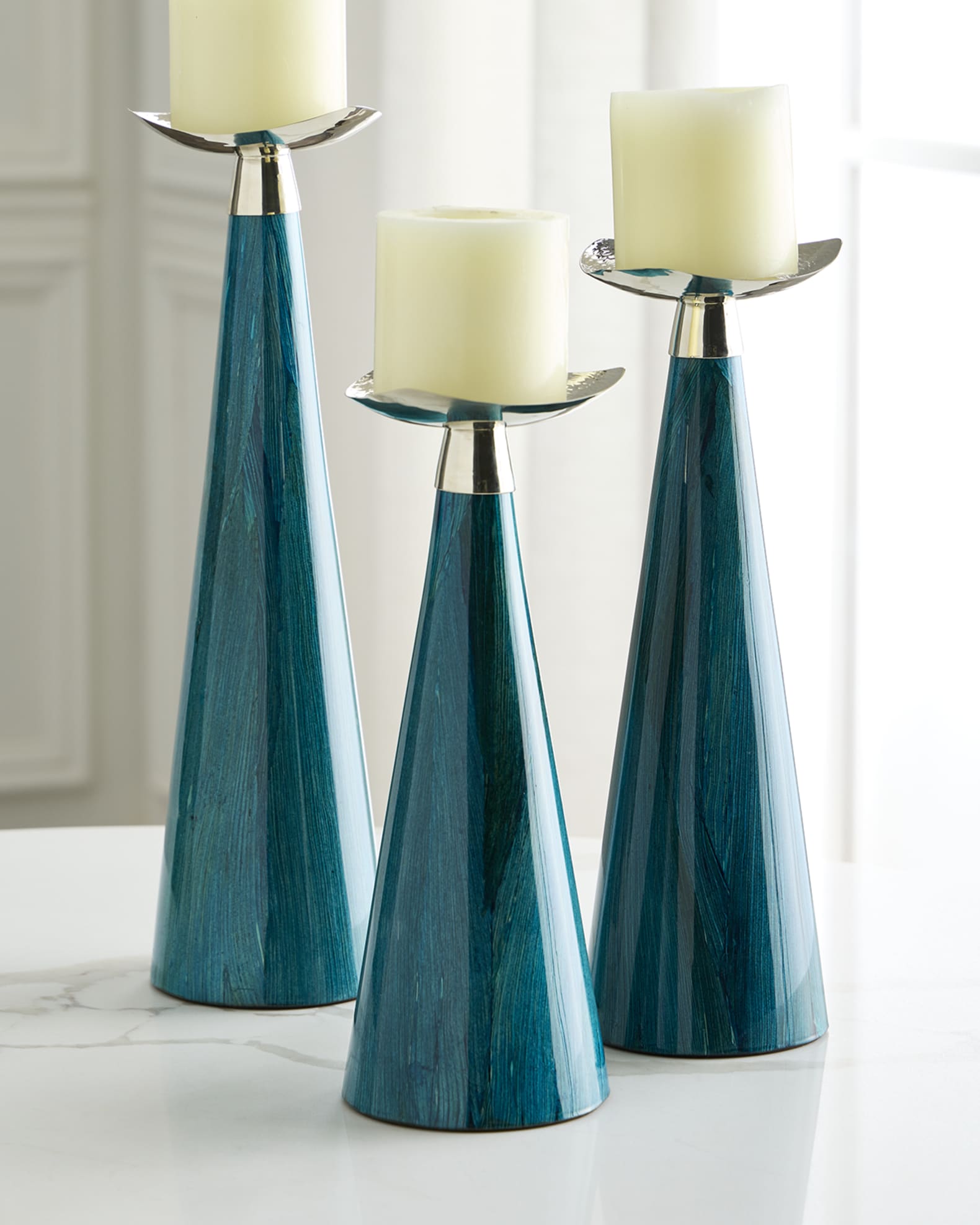 Blue Maize Candleholder Trio 1