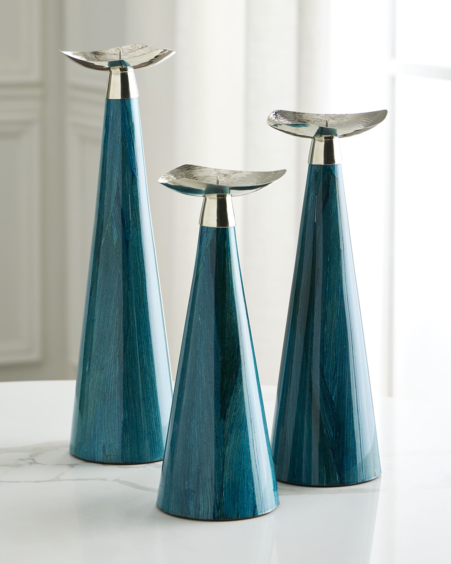 Blue Maize Candleholder Trio 0