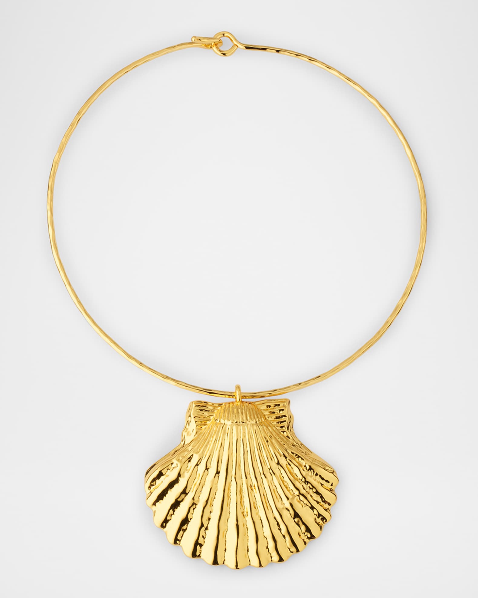 Hammered Torque Shell Collar Necklace 0