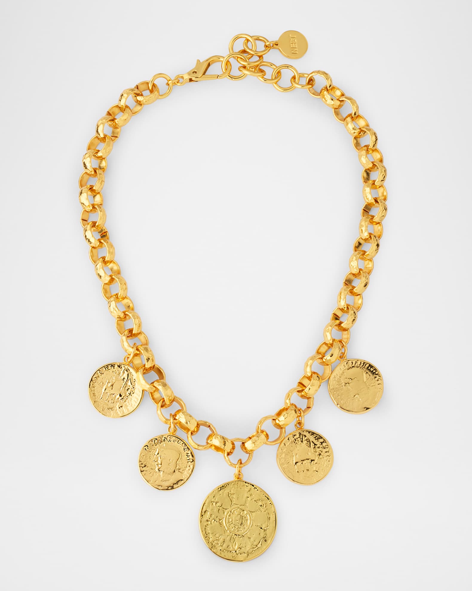 Coin Drop Rolo Chain Necklace 0
