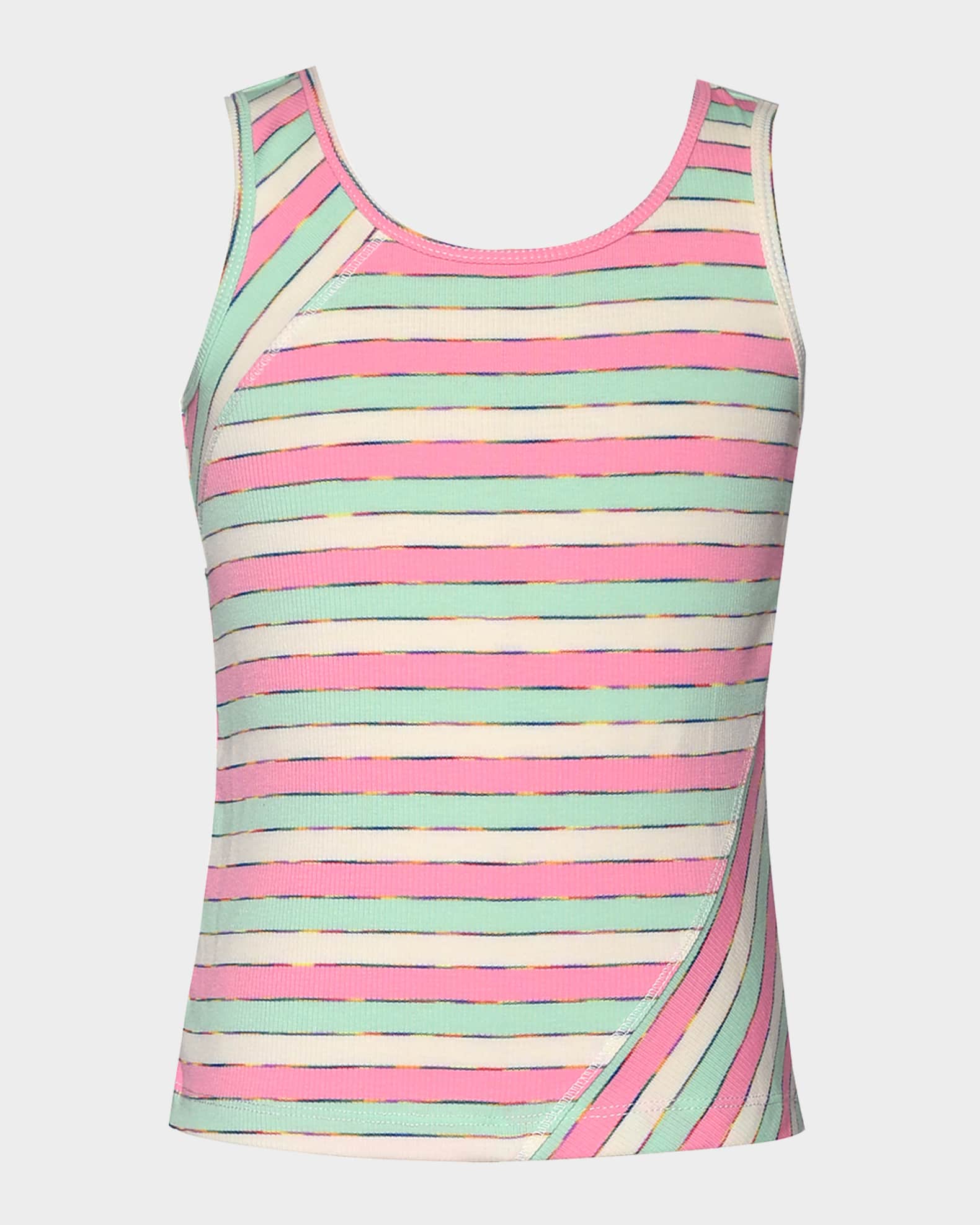 Girl's Ribbed Striped Tank Top, Size 4-14 0