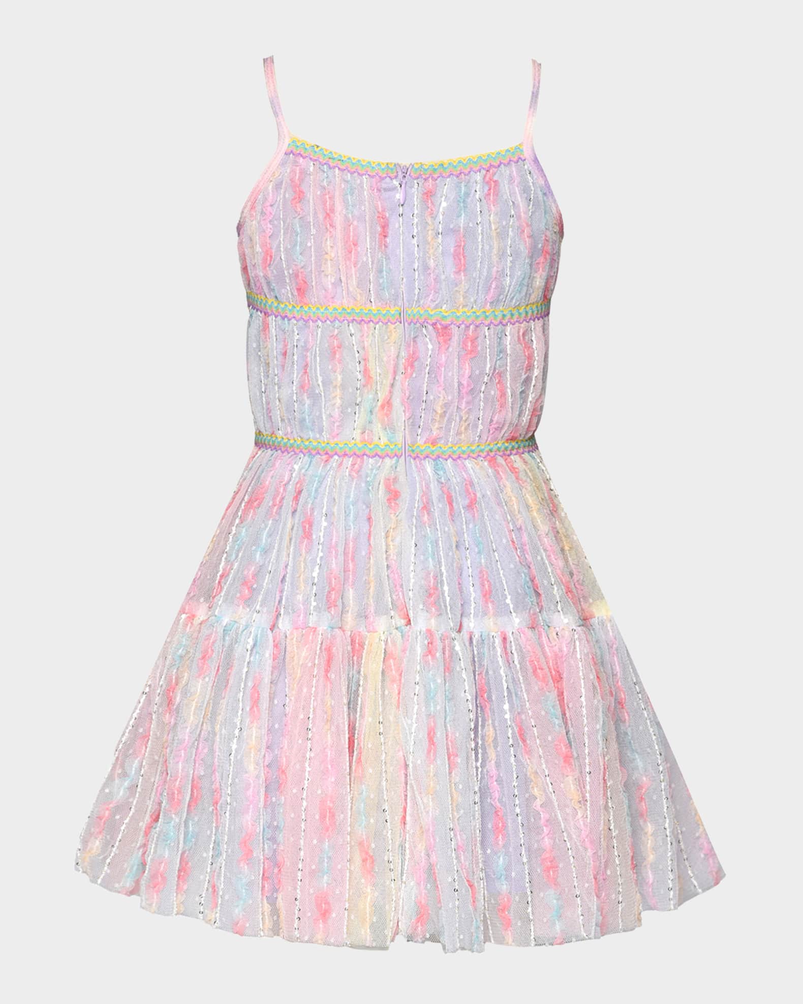 Girl's Multicolor Rouched Tank Dress, Size 8-14 1
