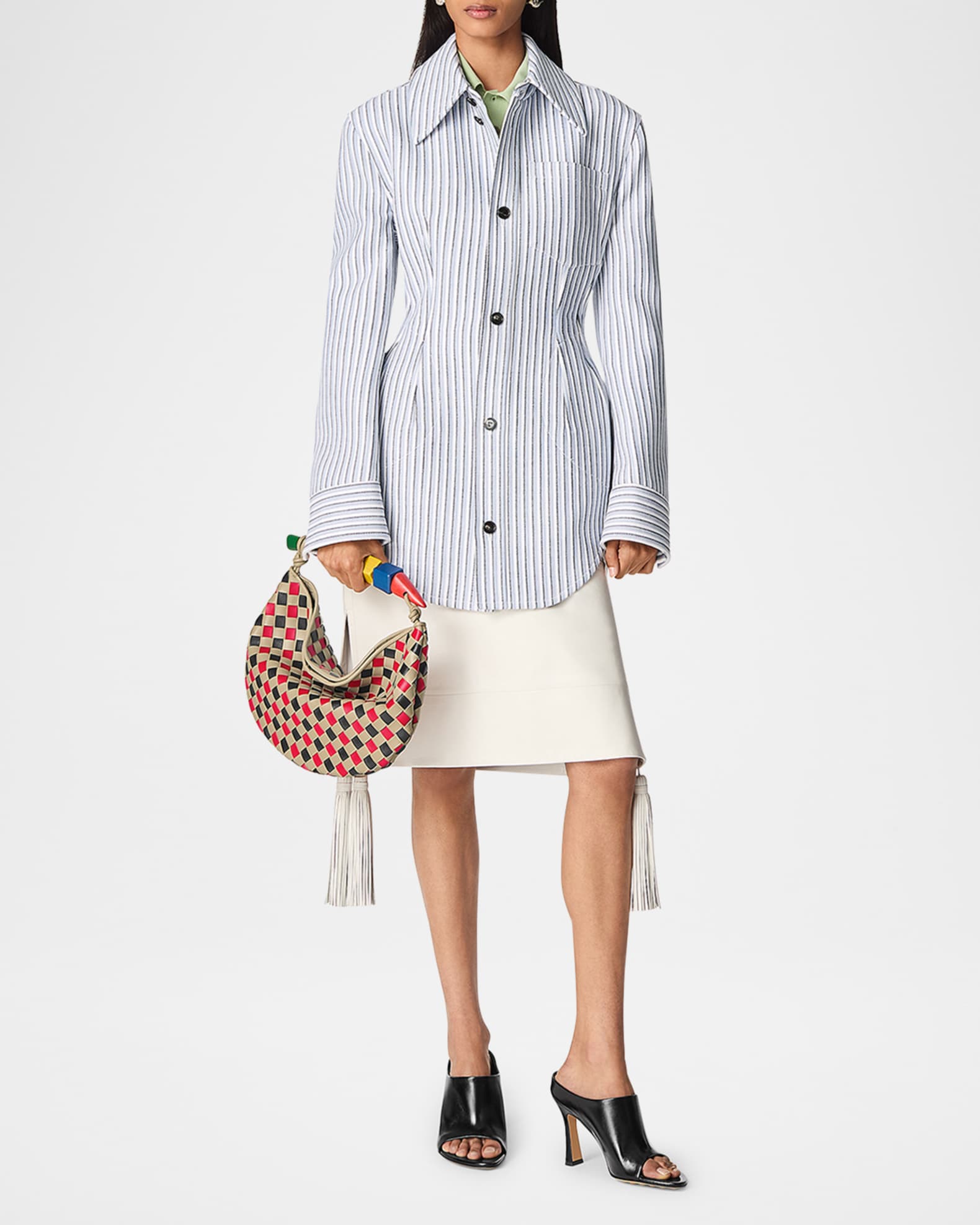 ジャケット BOTTEGA VENETA Structured cotton jacket Bottega Veneta Structured Cotton Stripe Jacket | Neiman Marcus