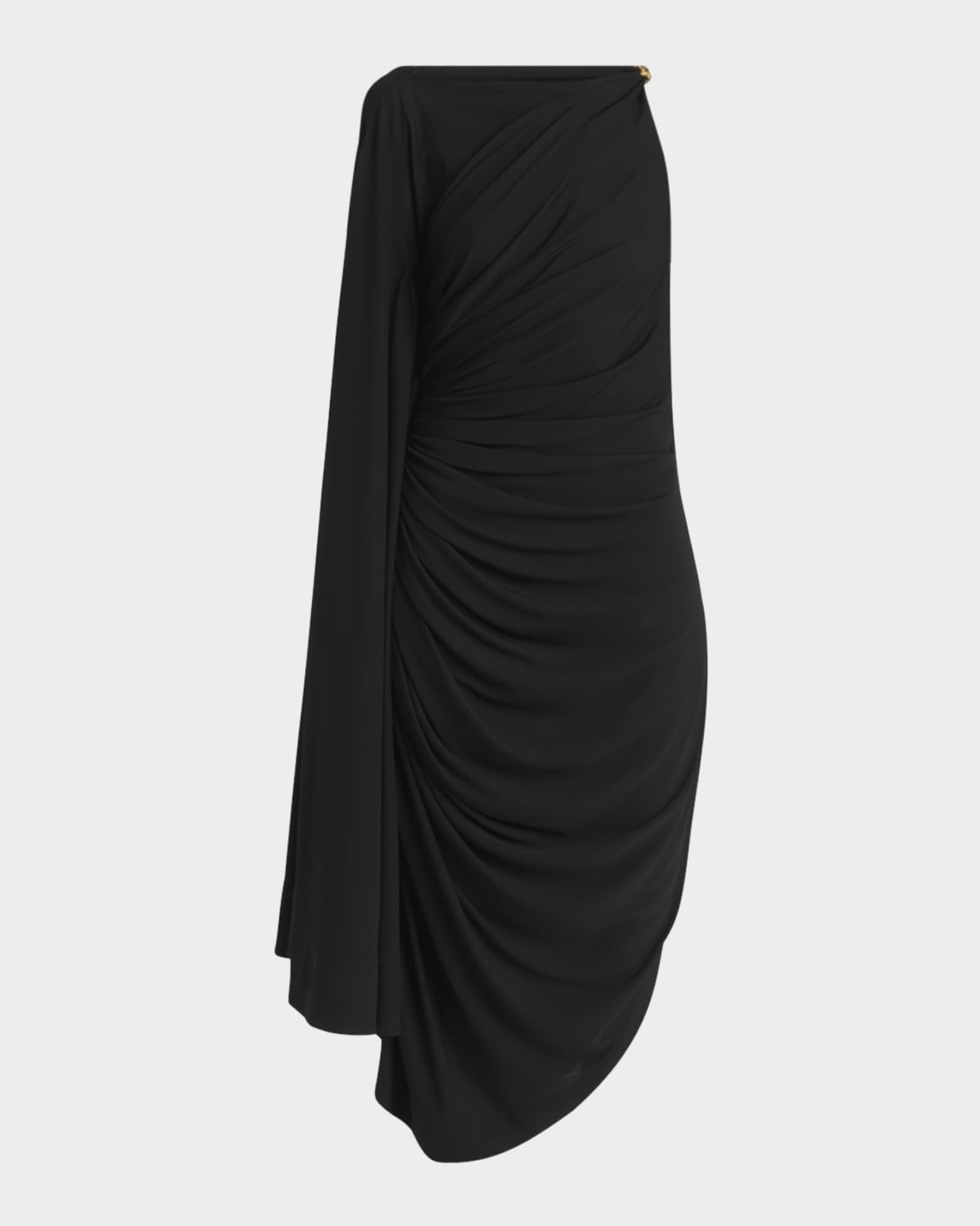 Frog Draped Matte Viscose Jersey Cape Dress 0