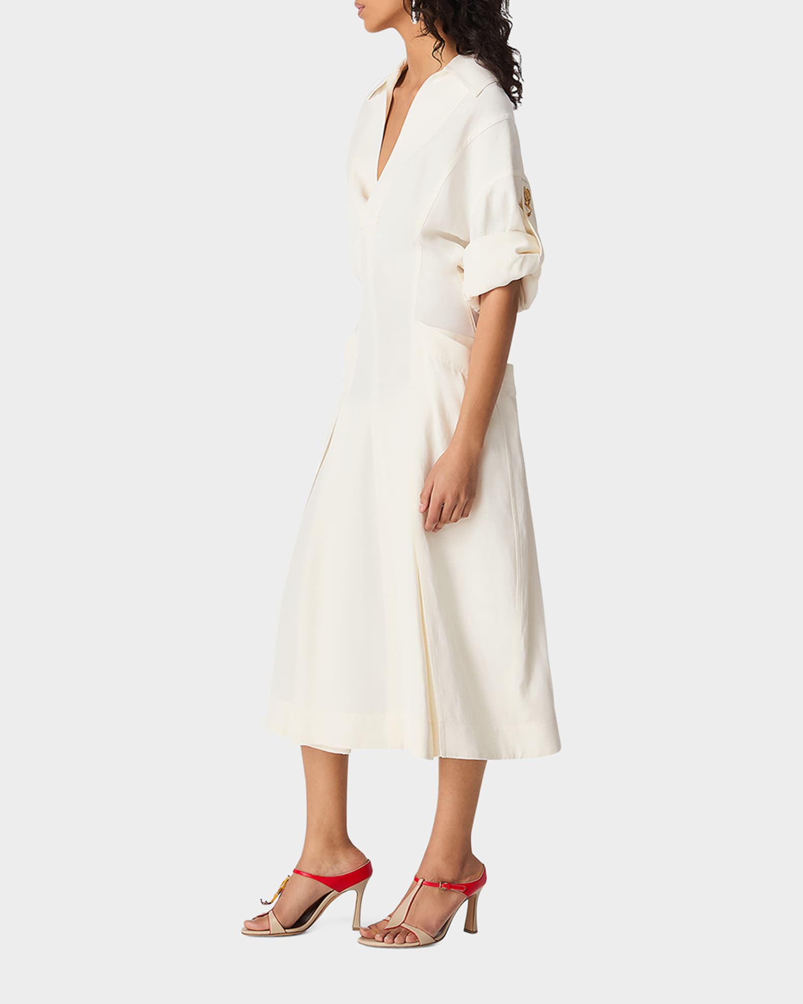 ワンピース Bottega Veneta White viscose blend dress Bottega Veneta Chevron Crochet Mini Dress | Neiman Marcus